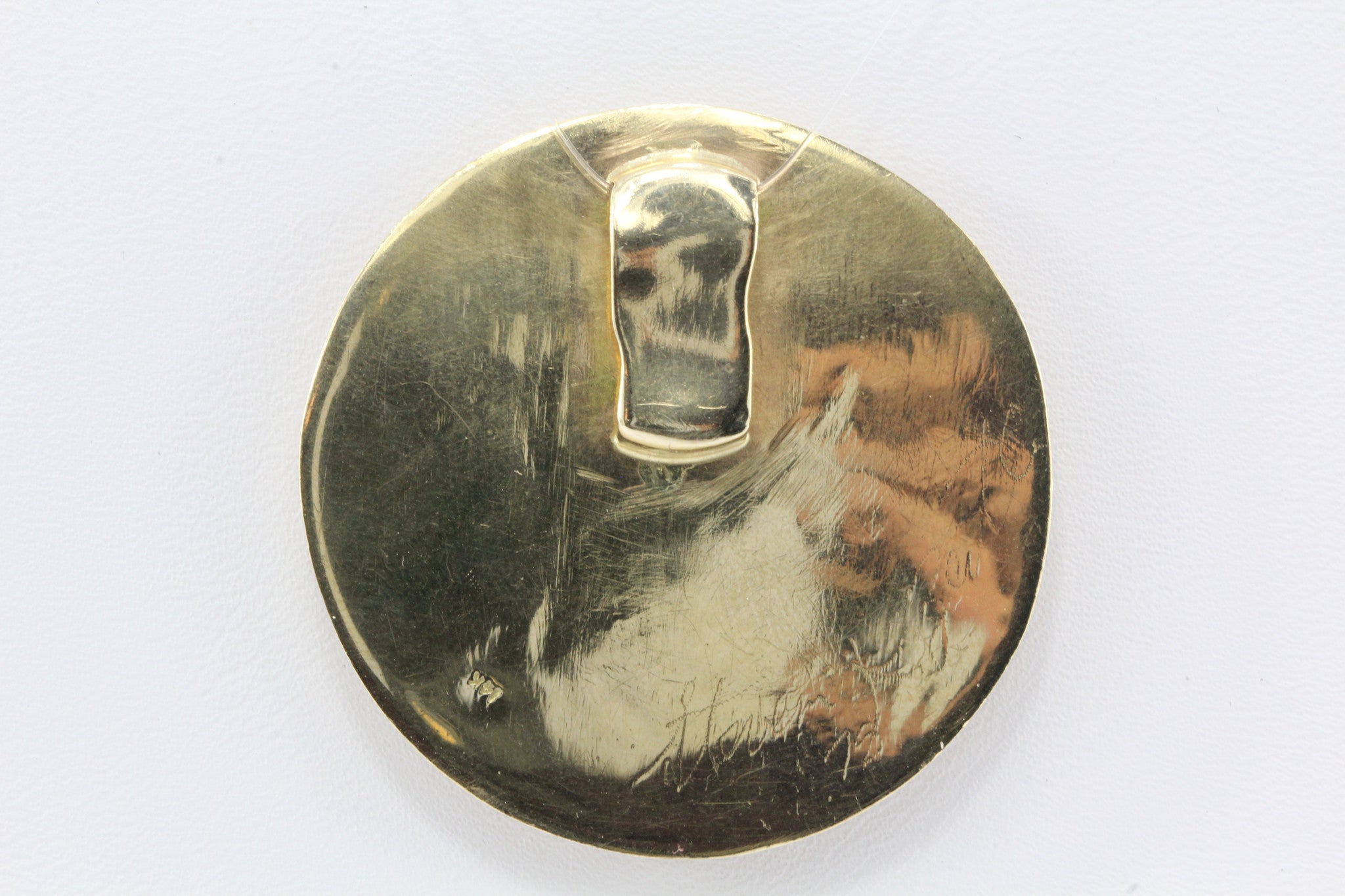 Retro 14K Gold Cloisonne  Enamel Fairytale King Pendant Enhancer Steven B. 1978 - Queen May