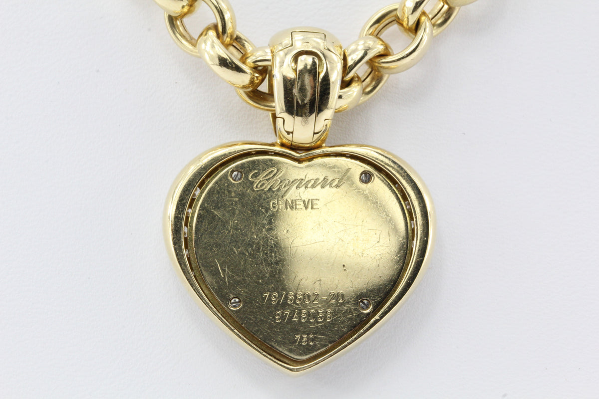 Chopard 18K Gold Happy Diamonds Heart Pendant & Chain | QUEEN MAY