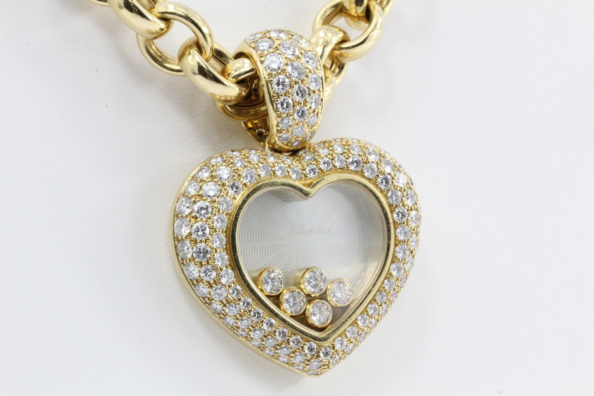 Chopard 18K Gold Happy Diamonds Heart Pendant & Chain - Queen May