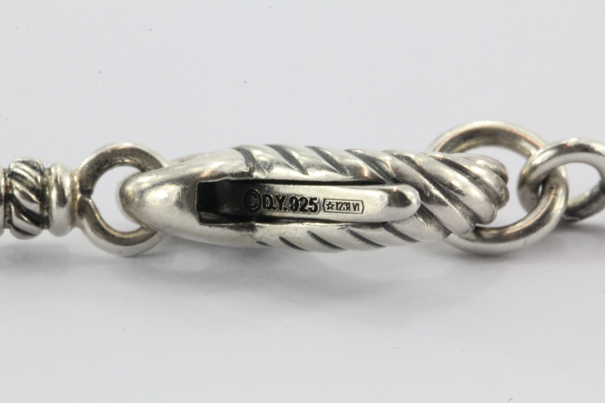 David Yurman 42" 8 Row Blackened Silver Curb Link Chain Necklace Sterling Silver - Queen May