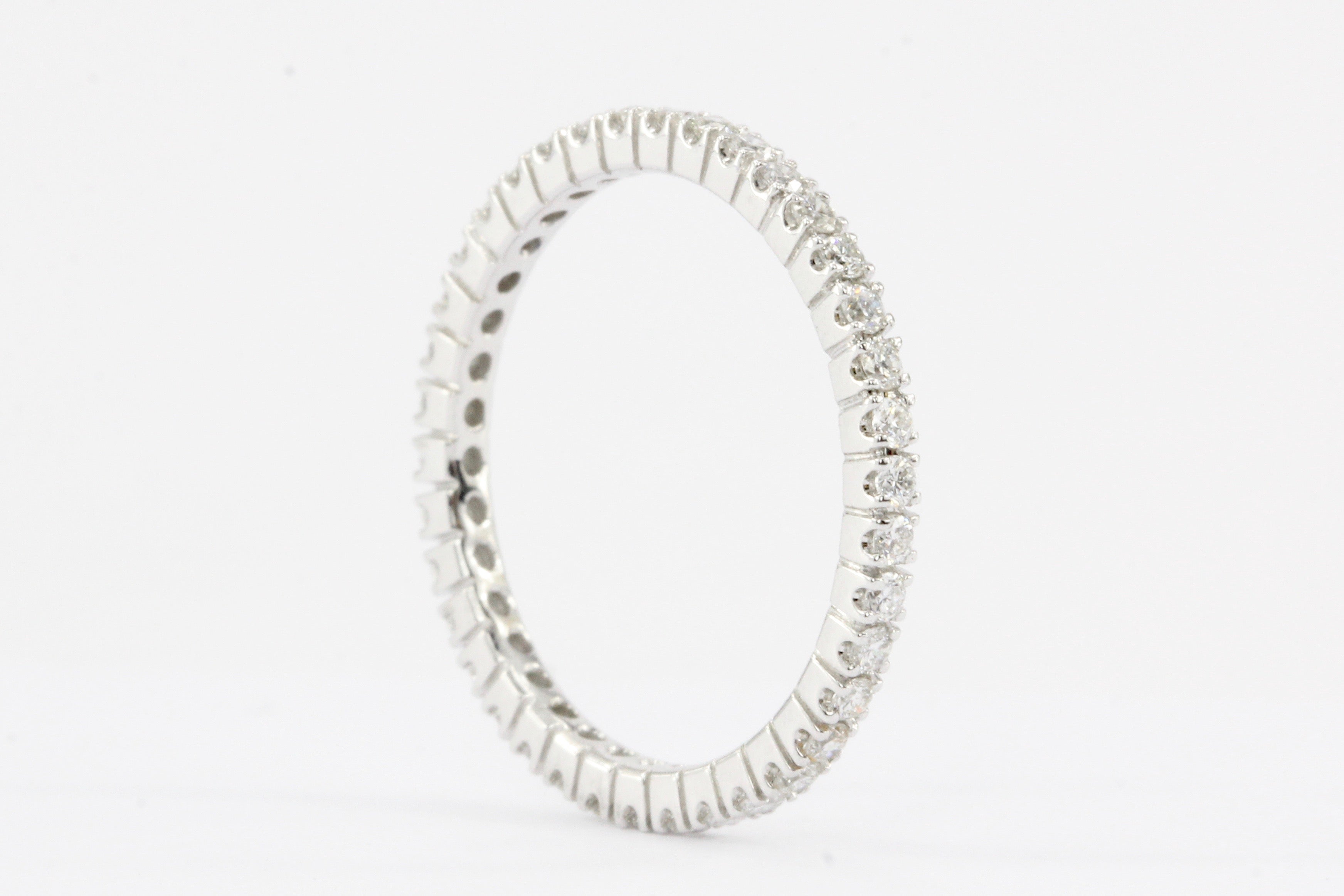 14K White Gold Diamond Eternity Band - Queen May