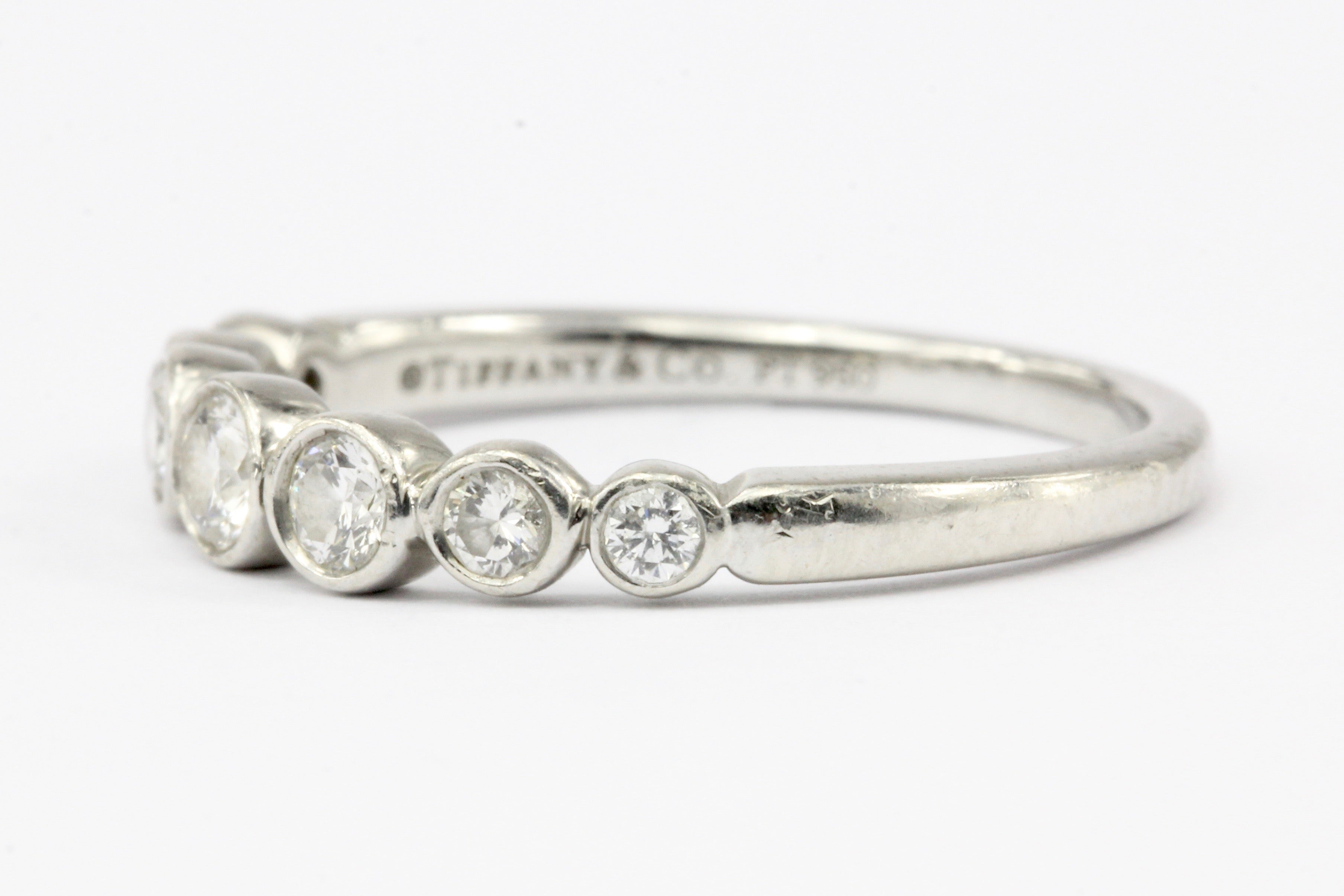 Tiffany & Co Jazz Platinum Diamond Graduated Band Ring Size 7.5 - Queen May