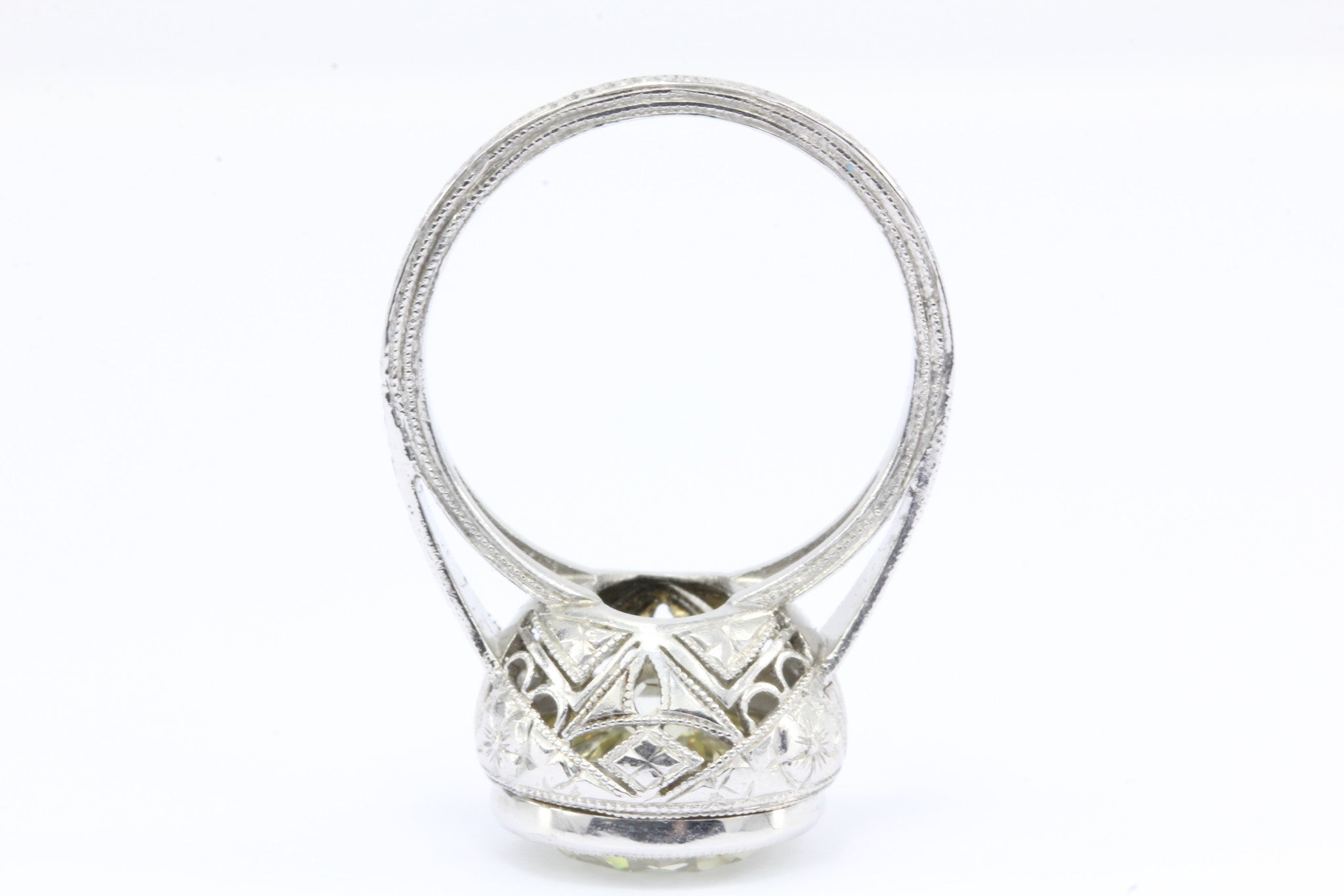 Circa 1915 Edwardian Platinum 3.57 Carat Old European Diamond Engagement Ring c.1915 - Queen May