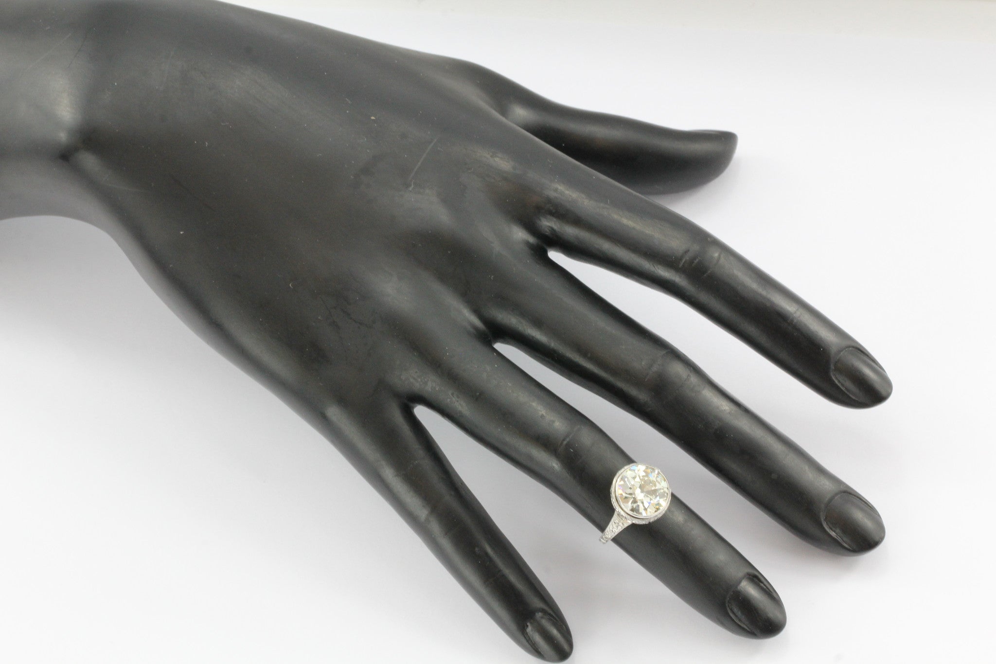 Circa 1915 Edwardian Platinum 3.57 Carat Old European Diamond Engagement Ring c.1915 - Queen May