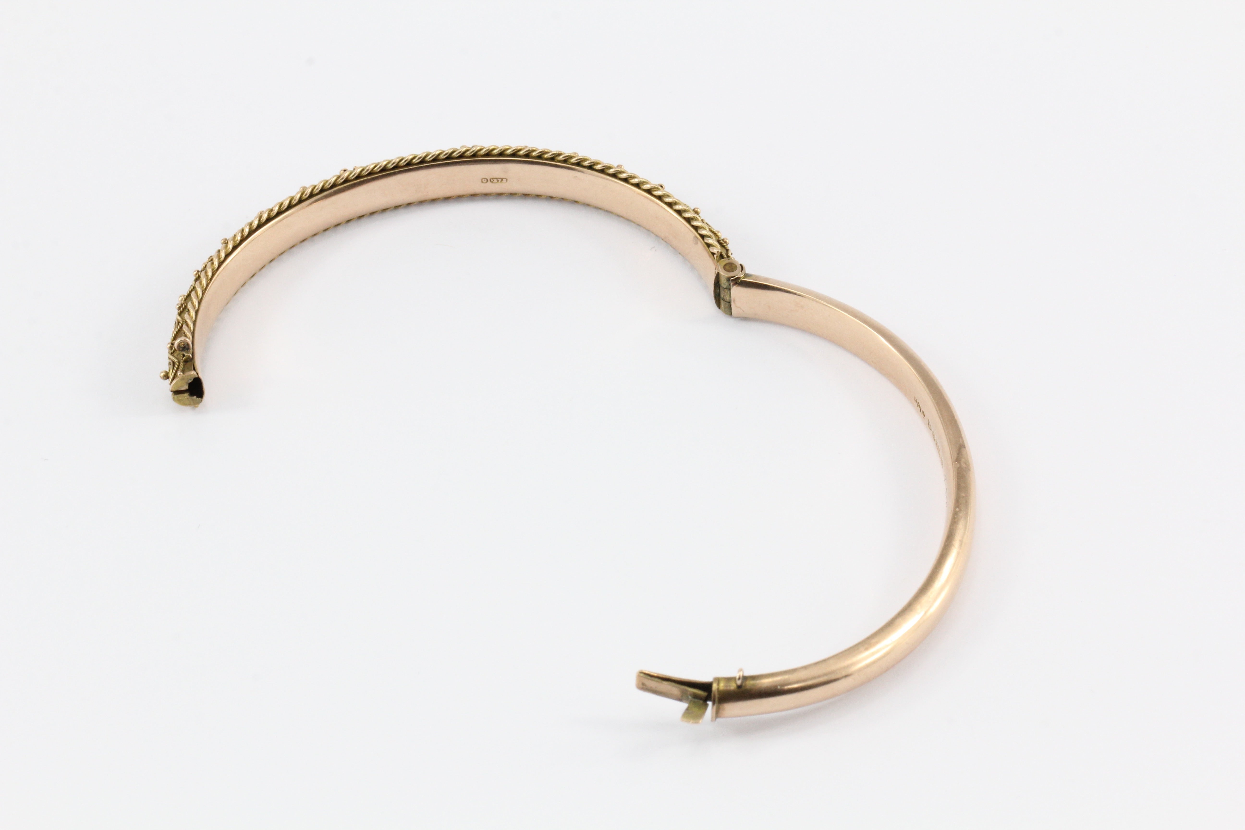 Edwardian Payton, Pepper & Sons 9 CT Ruby and Diamond Bangle Bracelet c.1902 - Queen May