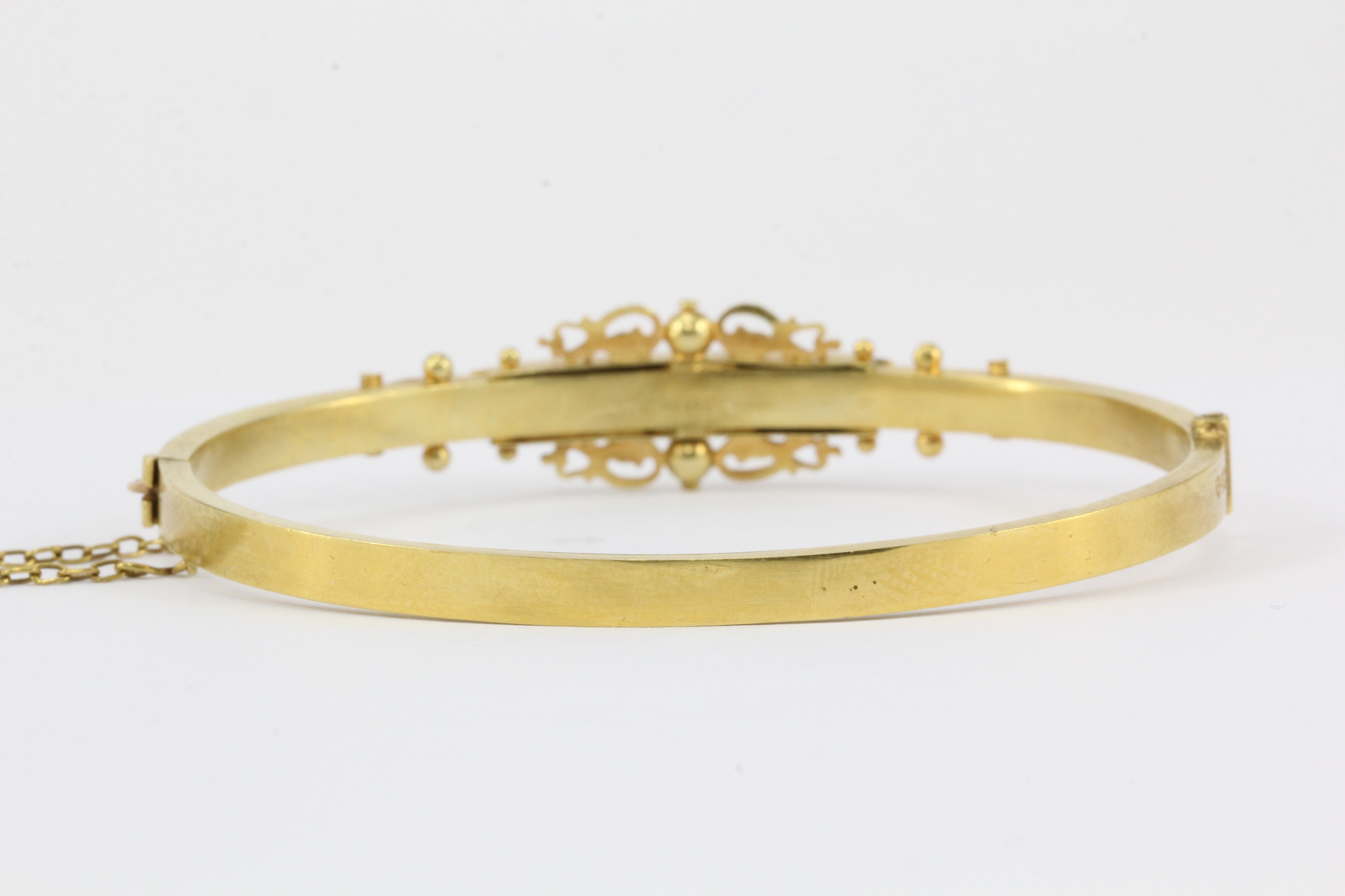 Victorian 15 CT Diamond and Ruby Starburst Bangle Bracelet c.1899 - Queen May