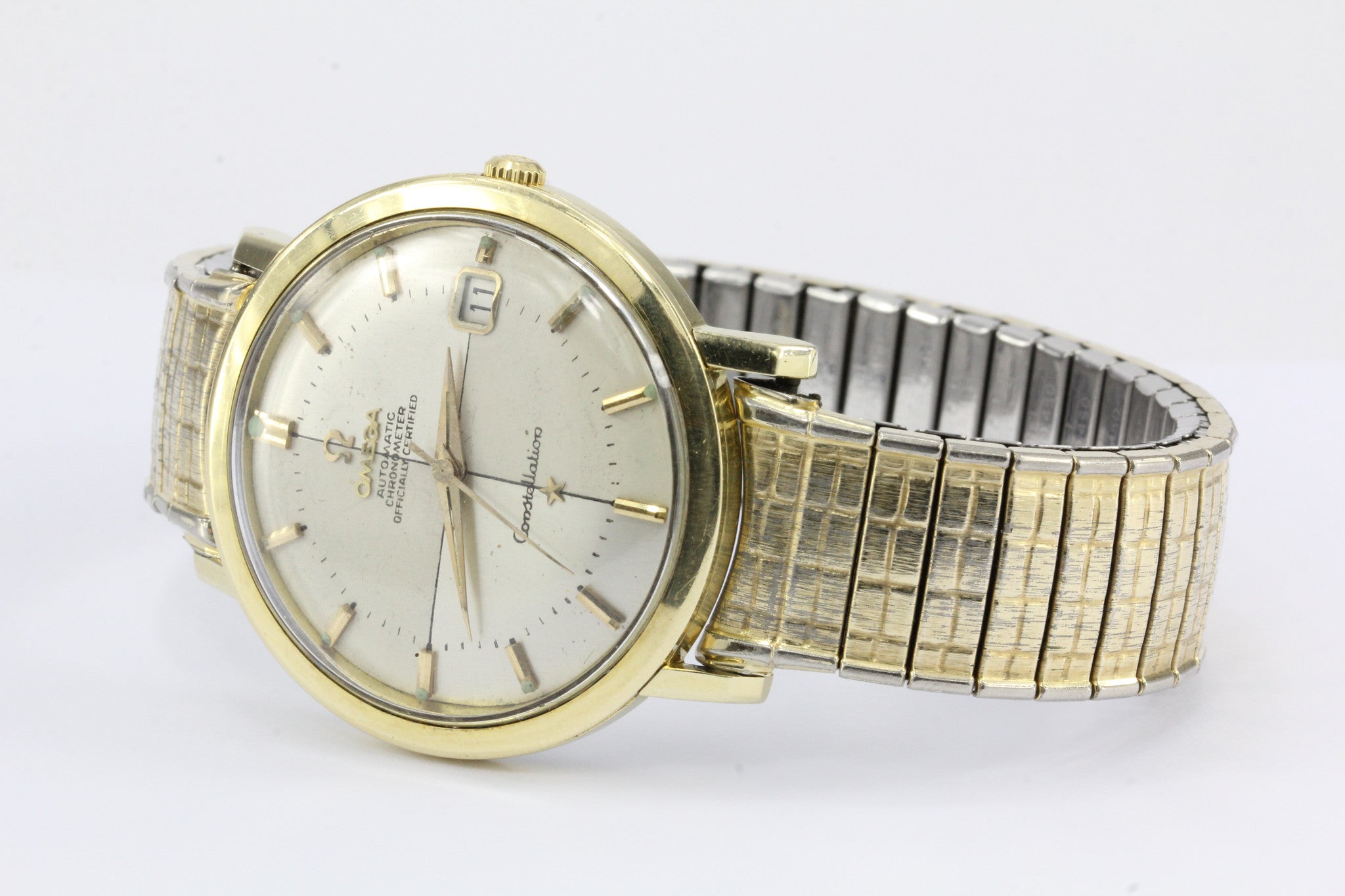 Omega Constellation Automatic Gold Tone 1963 Calendar Watch - Queen May