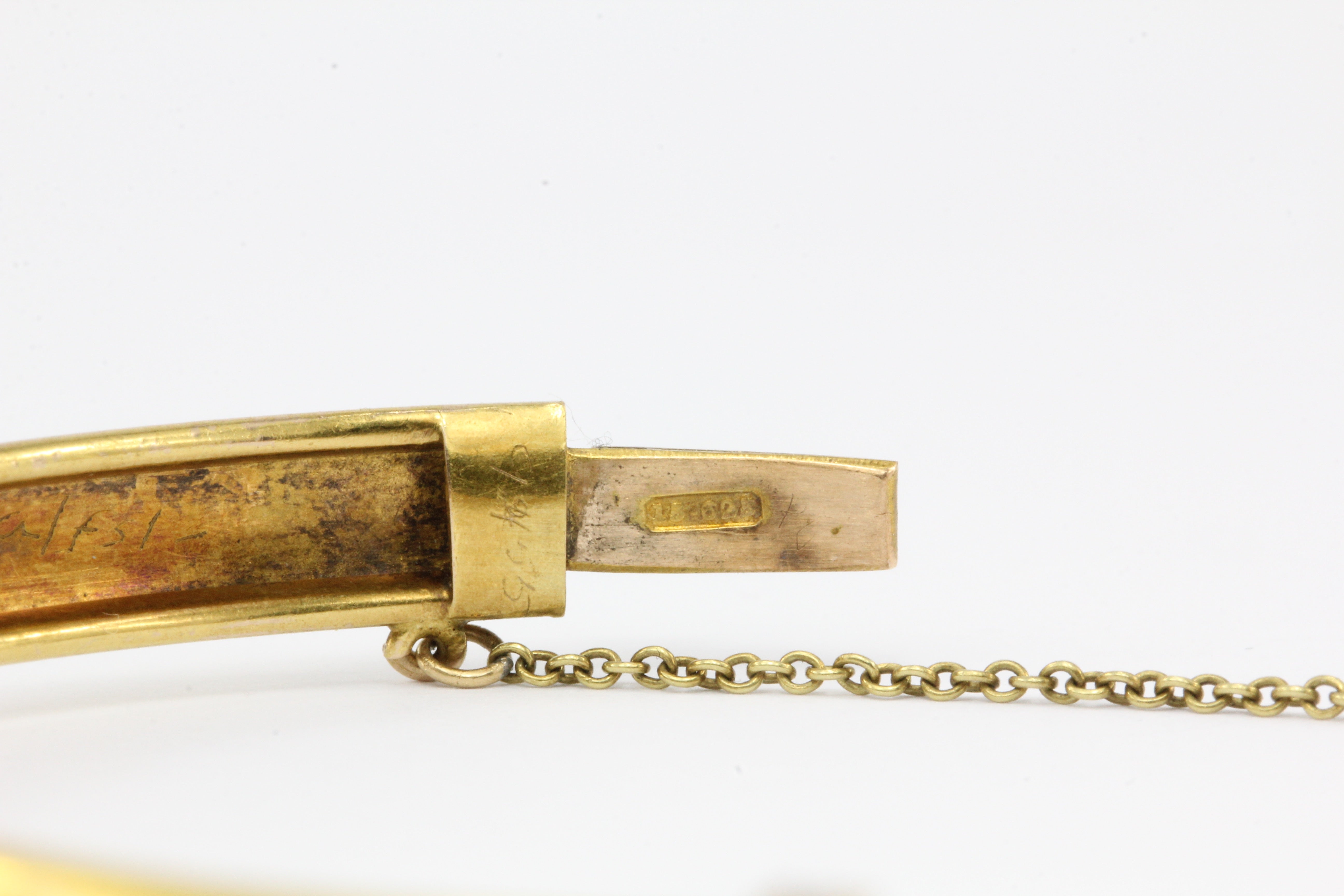 Victorian 15CT Yellow Gold Old European Cut Diamond Bangle c.1890 - Queen May