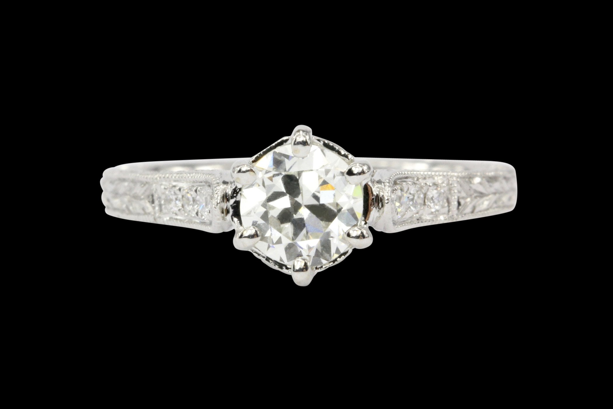 14K White Gold .72 CT Diamond Engagement Ring - Queen May