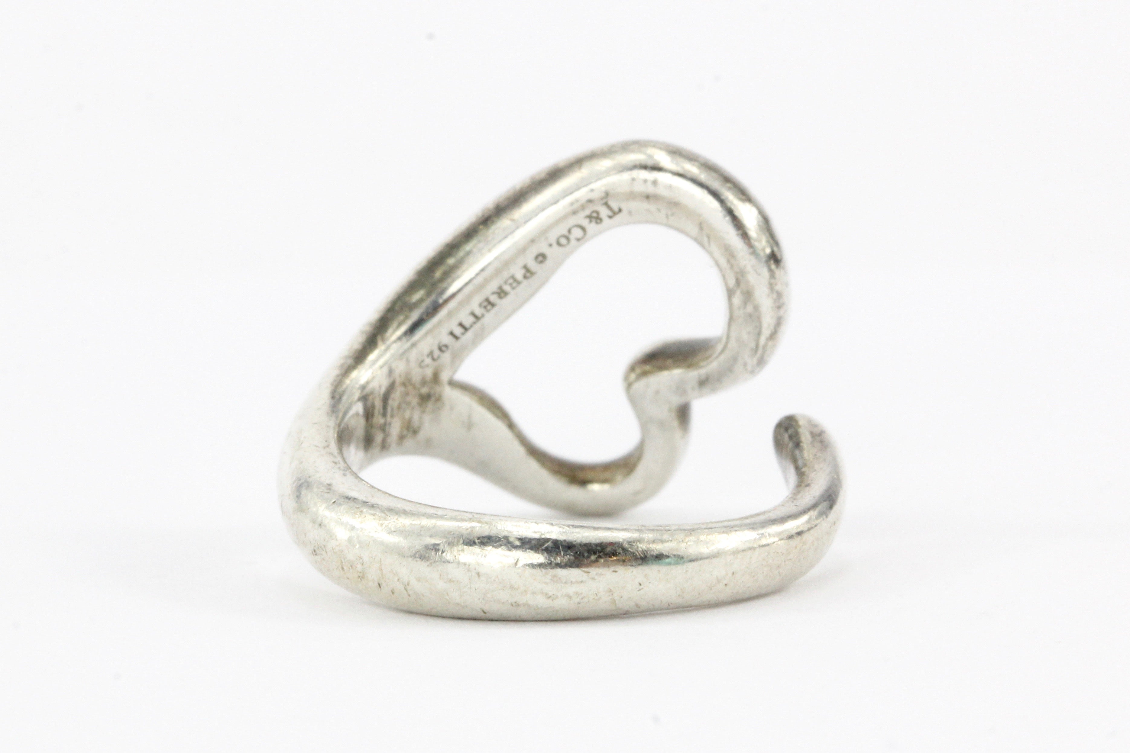 Tiffany & Co. Sterling Silver Open Heart Peretti Ring - Queen May