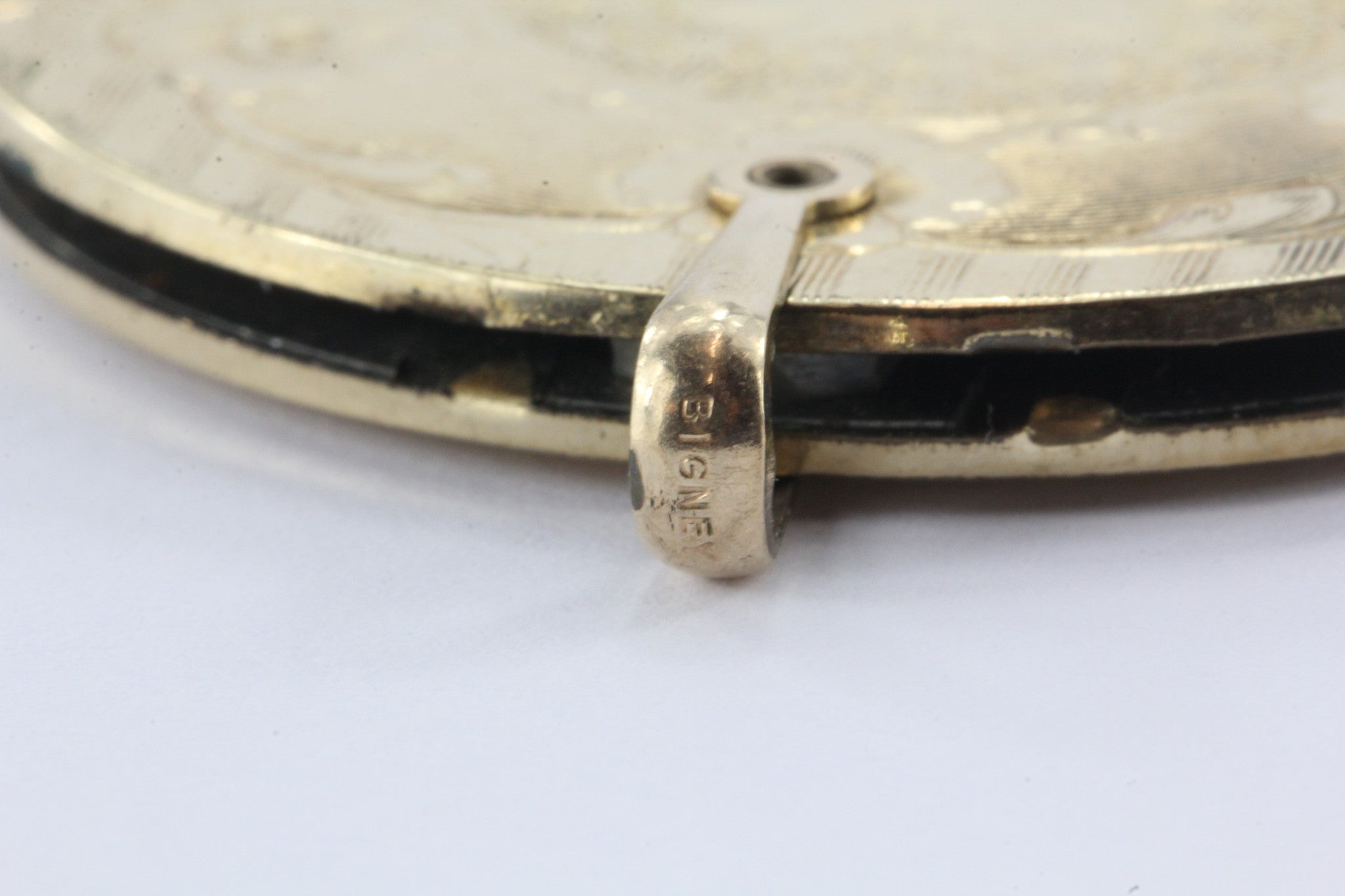 1930s Gold Filled engraved round pocket knife fob and watch tool - Queen May