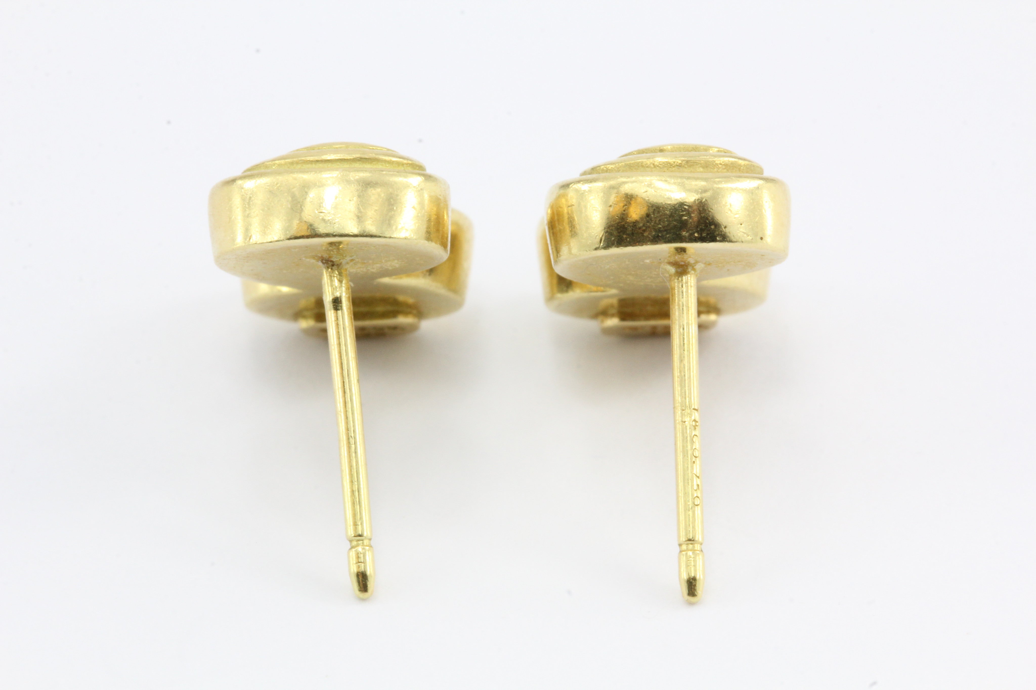 Tiffany & Co 18K Yellow Gold Swirl Earrings - Queen May