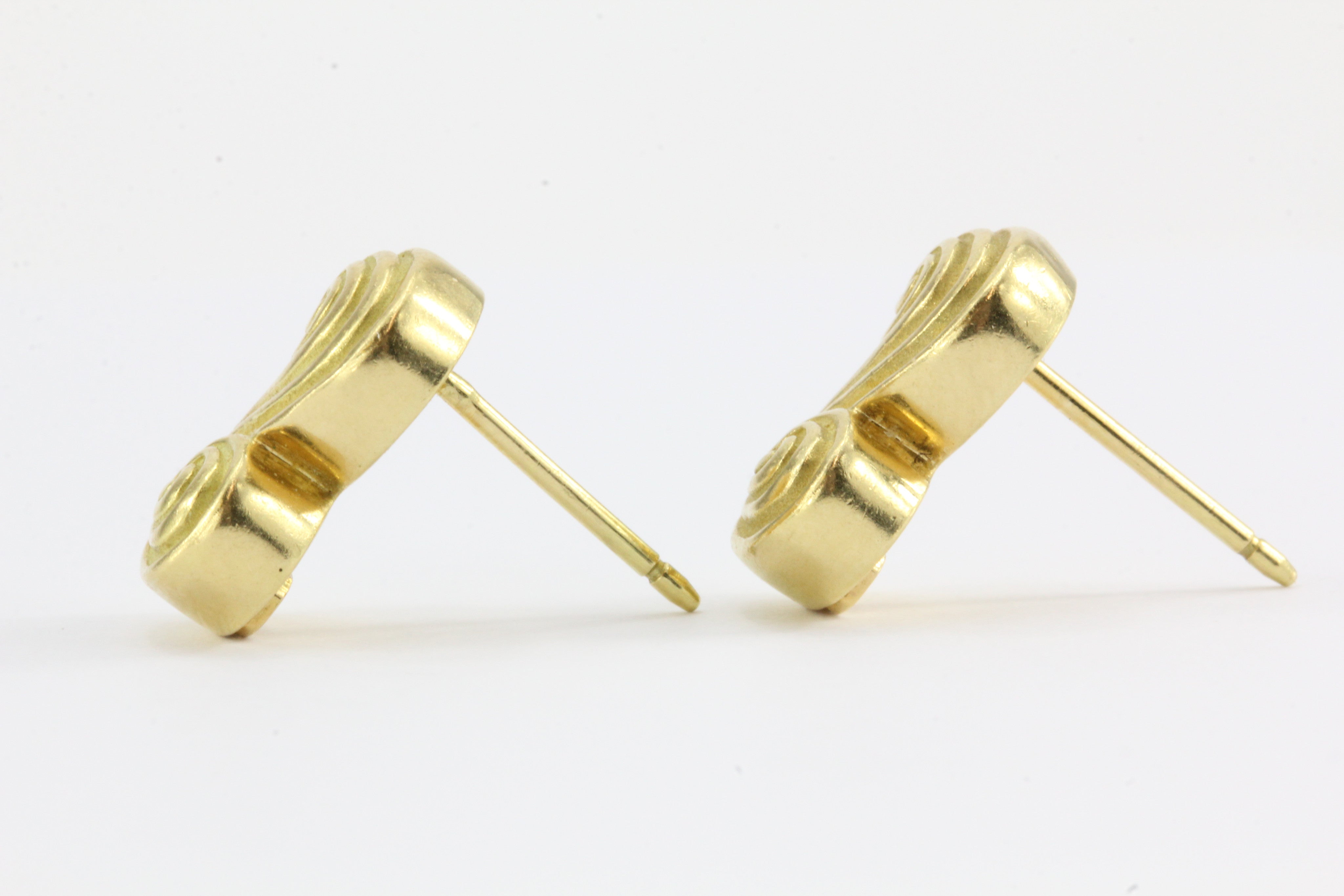 Tiffany & Co 18K Yellow Gold Swirl Earrings - Queen May