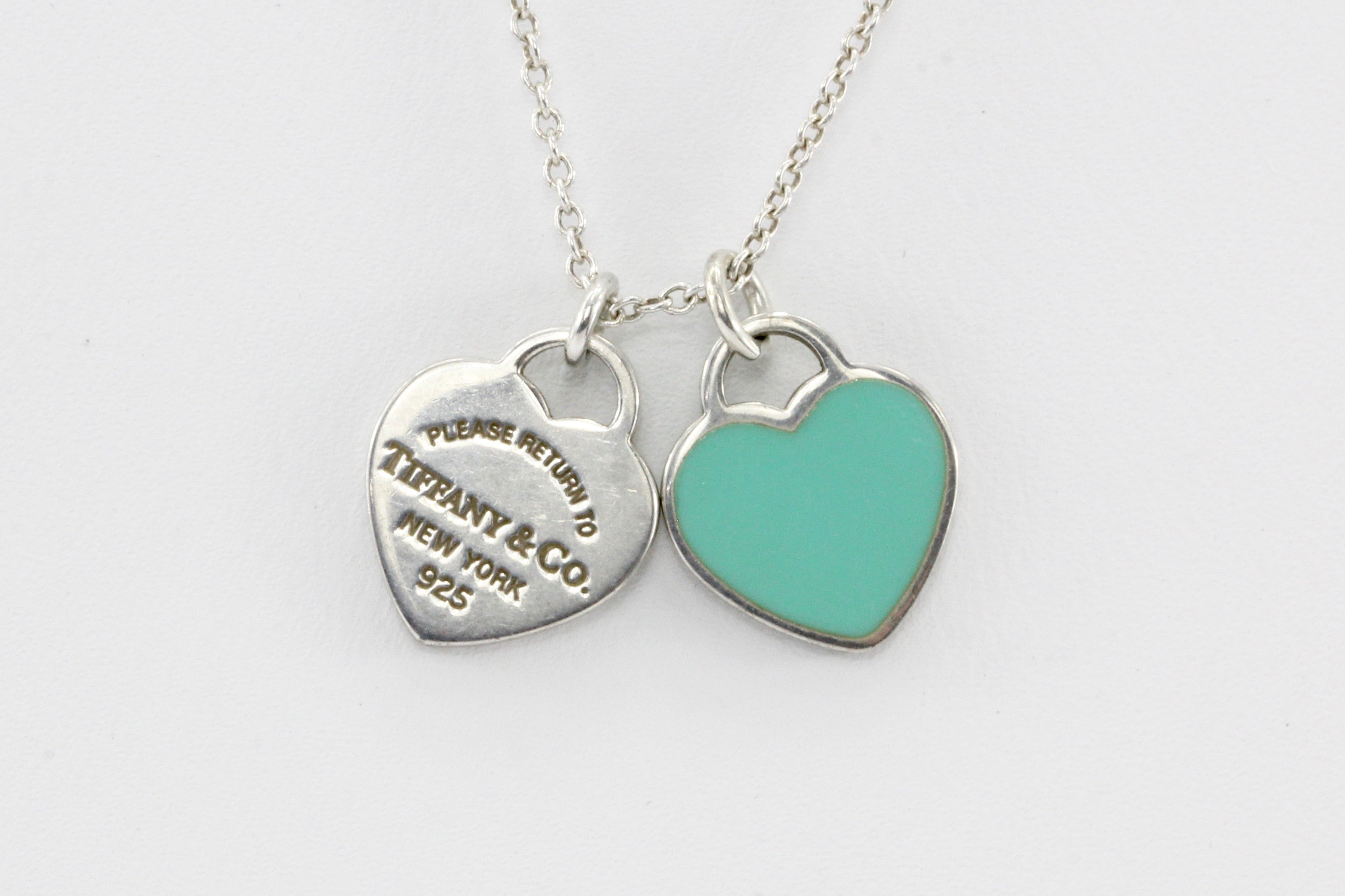 Tiffany & Co. Enamel  Sterling Silver Heart Pendant Necklace - Queen May