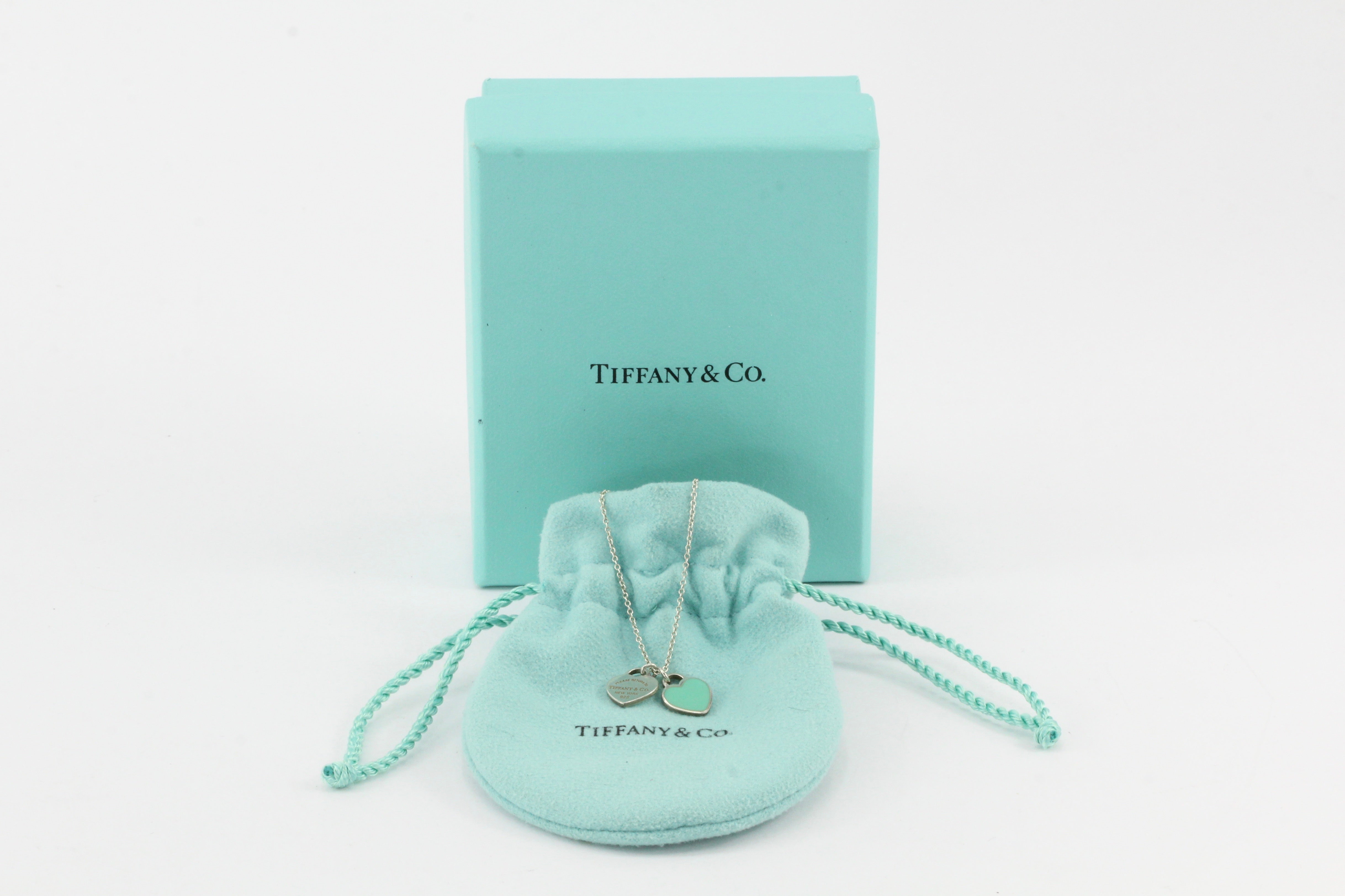 Tiffany & Co. Enamel  Sterling Silver Heart Pendant Necklace - Queen May
