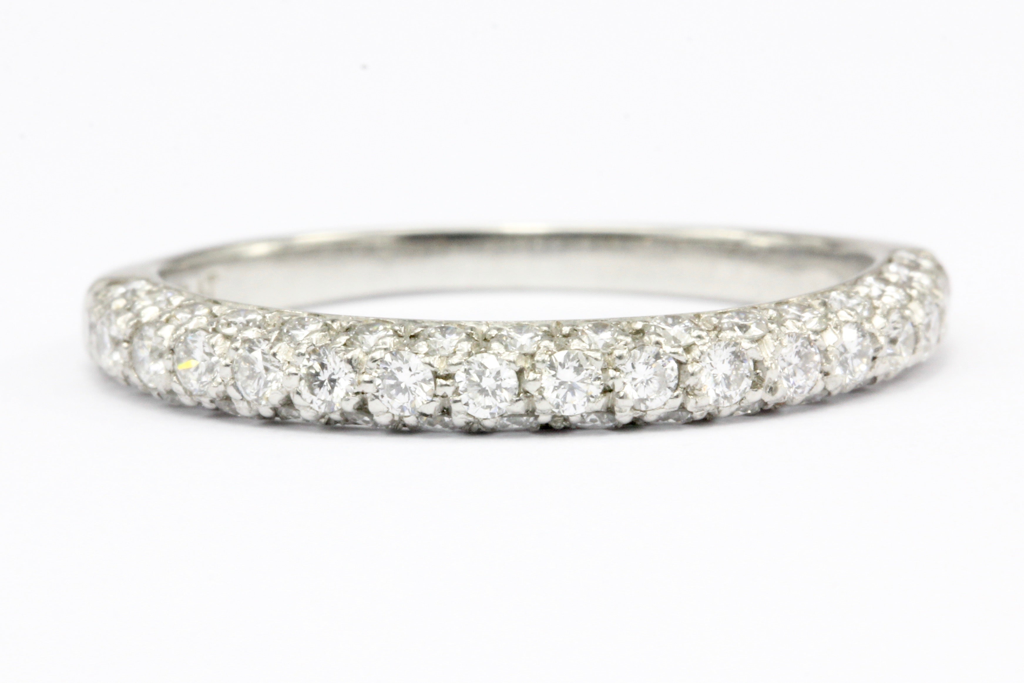Platinum .50 CTW Diamond Half Eternity Band Size 6.75 - Queen May