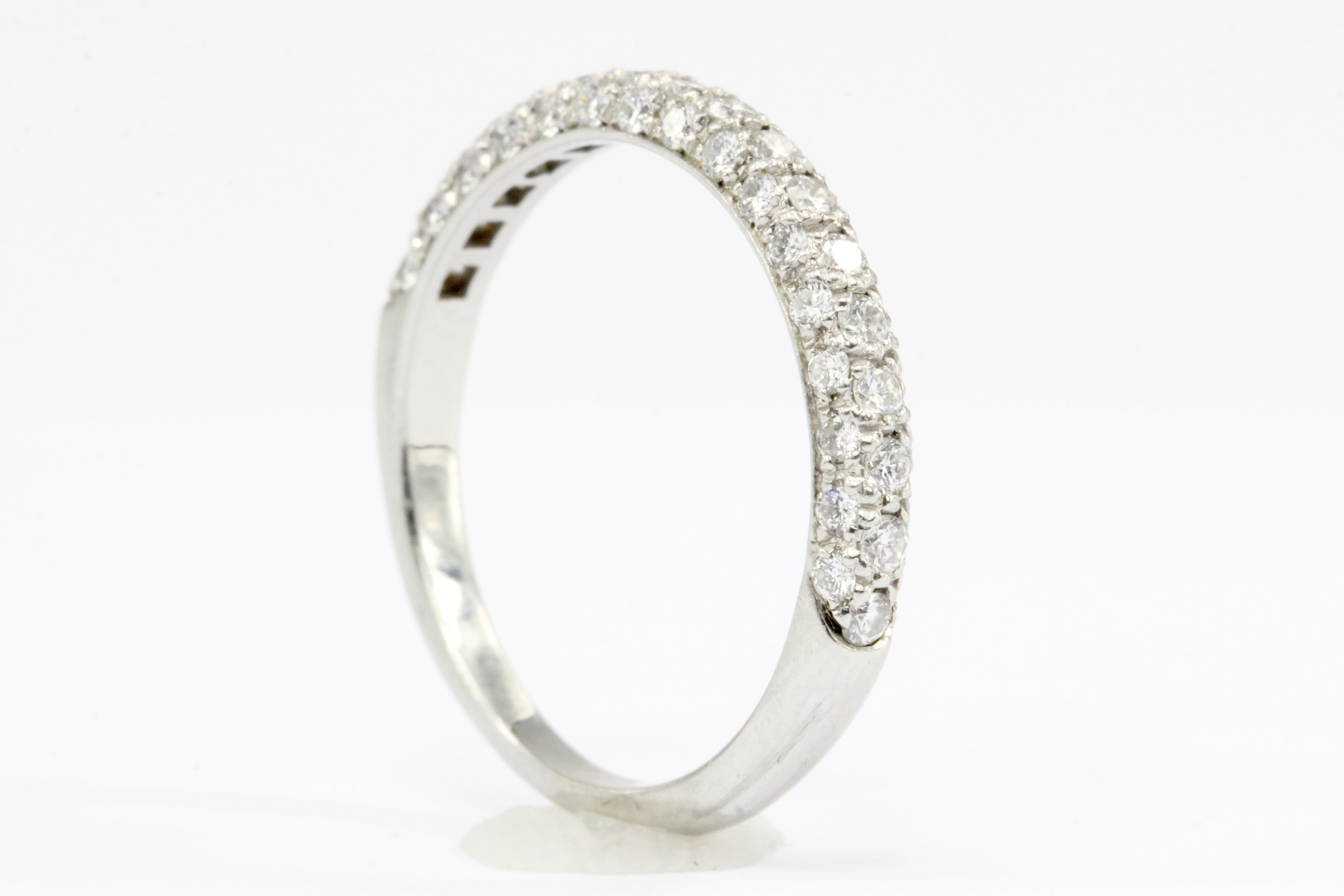 Platinum .50 CTW Diamond Half Eternity Band Size 6.75 - Queen May