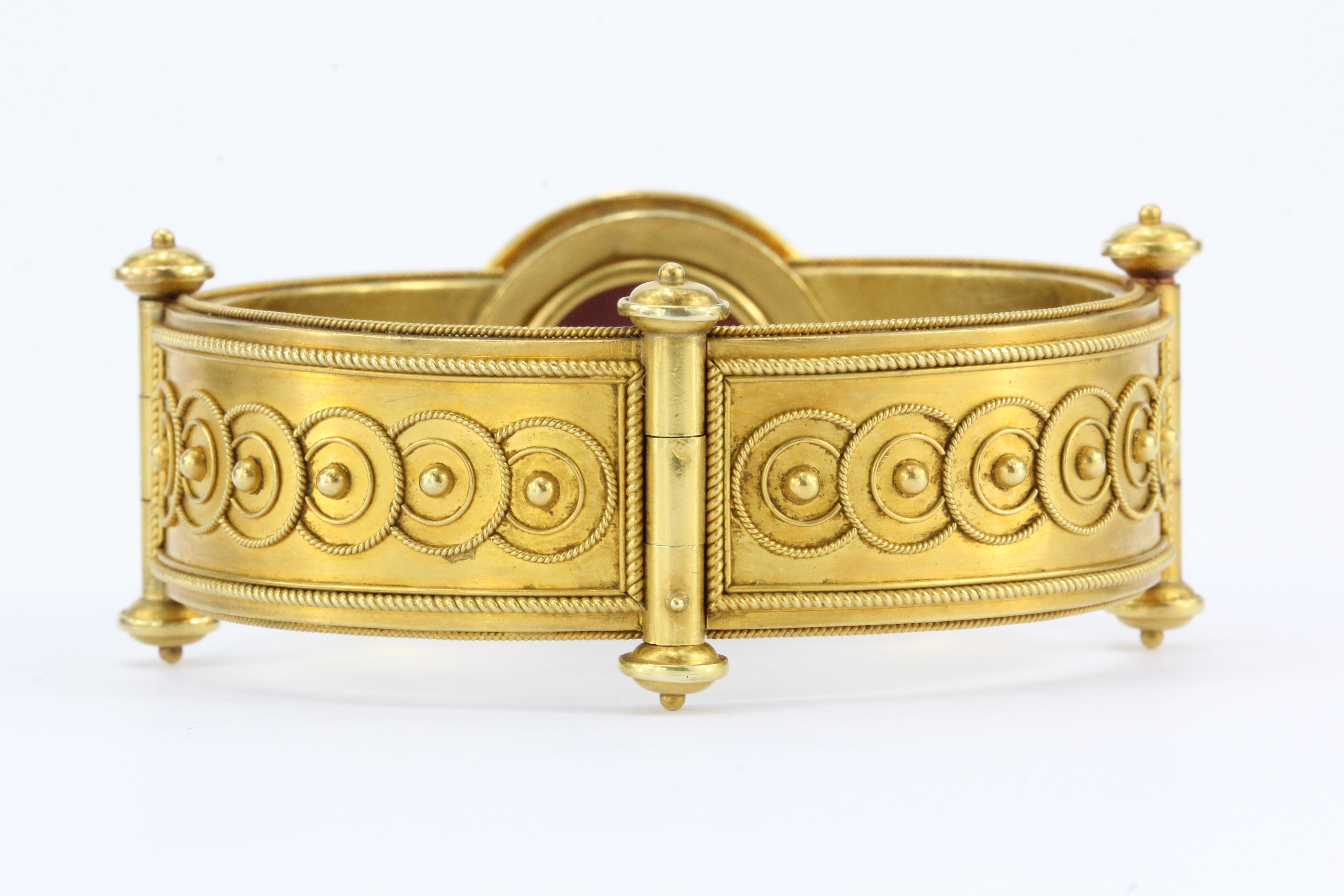 Victorian 22k Gold Etruscan Revival Grape Bangle Bracelet c.1870 - Queen May