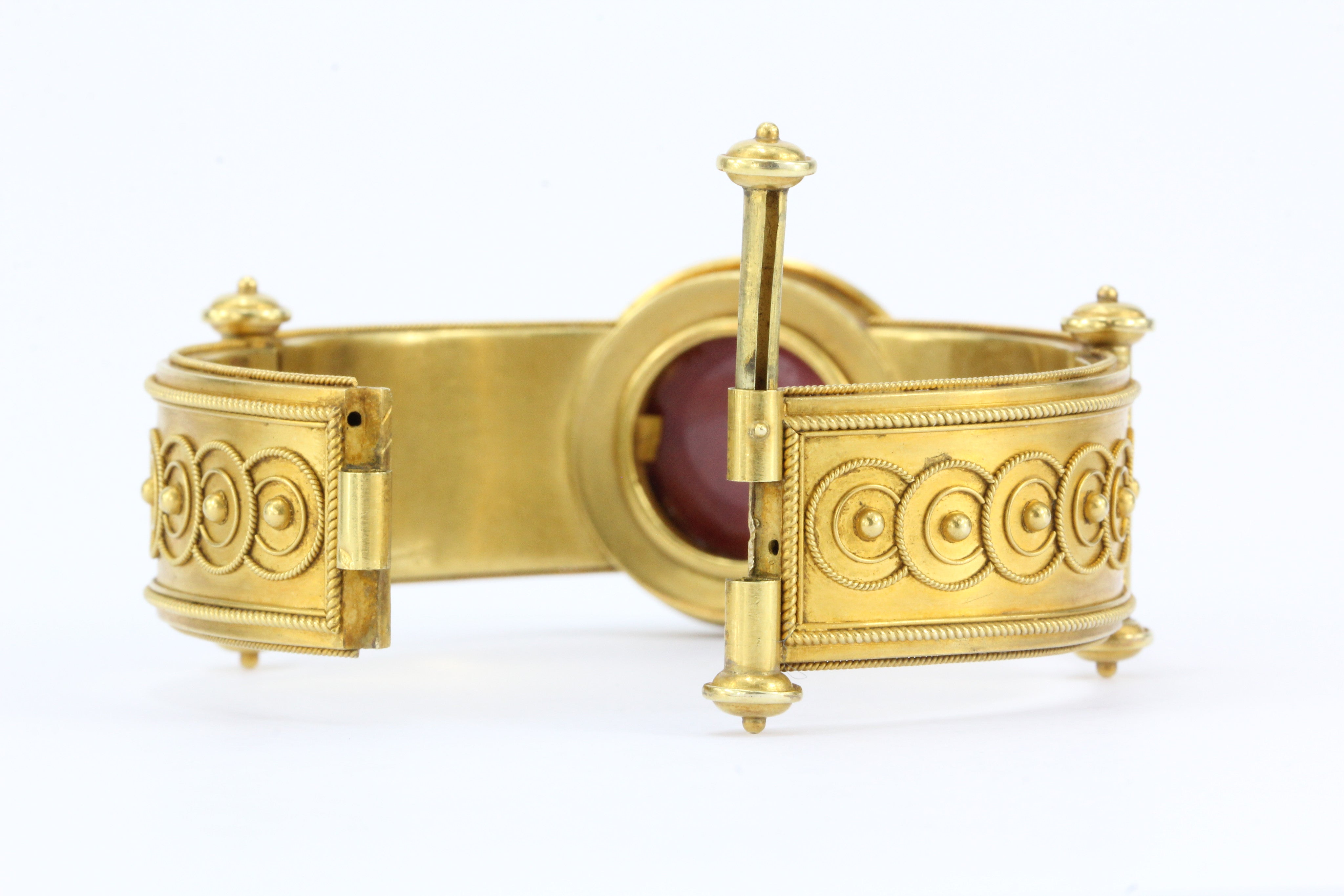 Victorian 22k Gold Etruscan Revival Grape Bangle Bracelet c.1870 - Queen May
