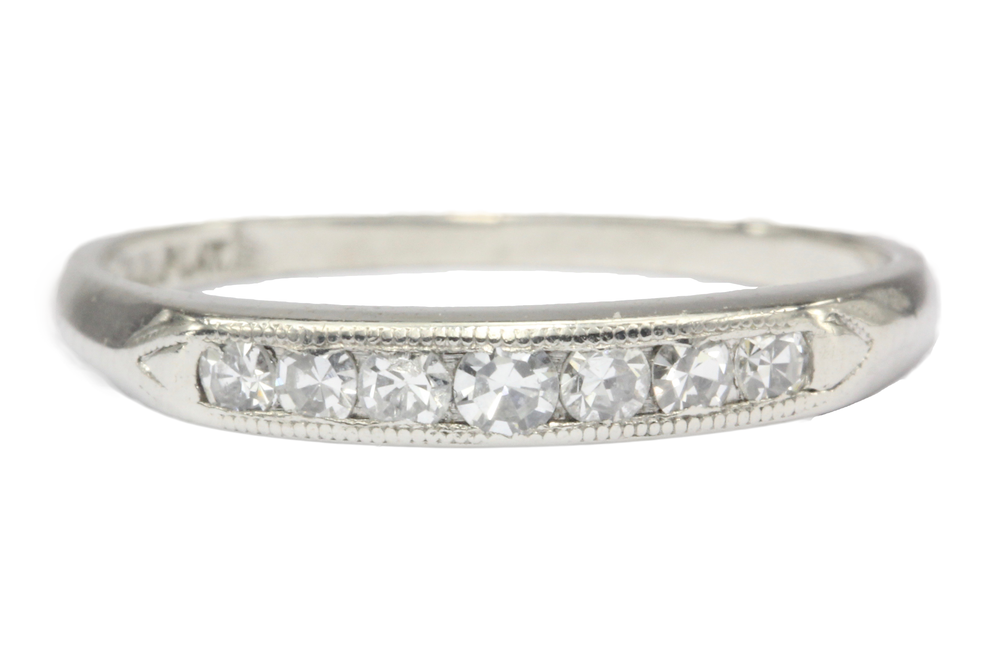 Art Deco Platinum .25 CTW Diamond Half Band Size 5.5 - Queen May