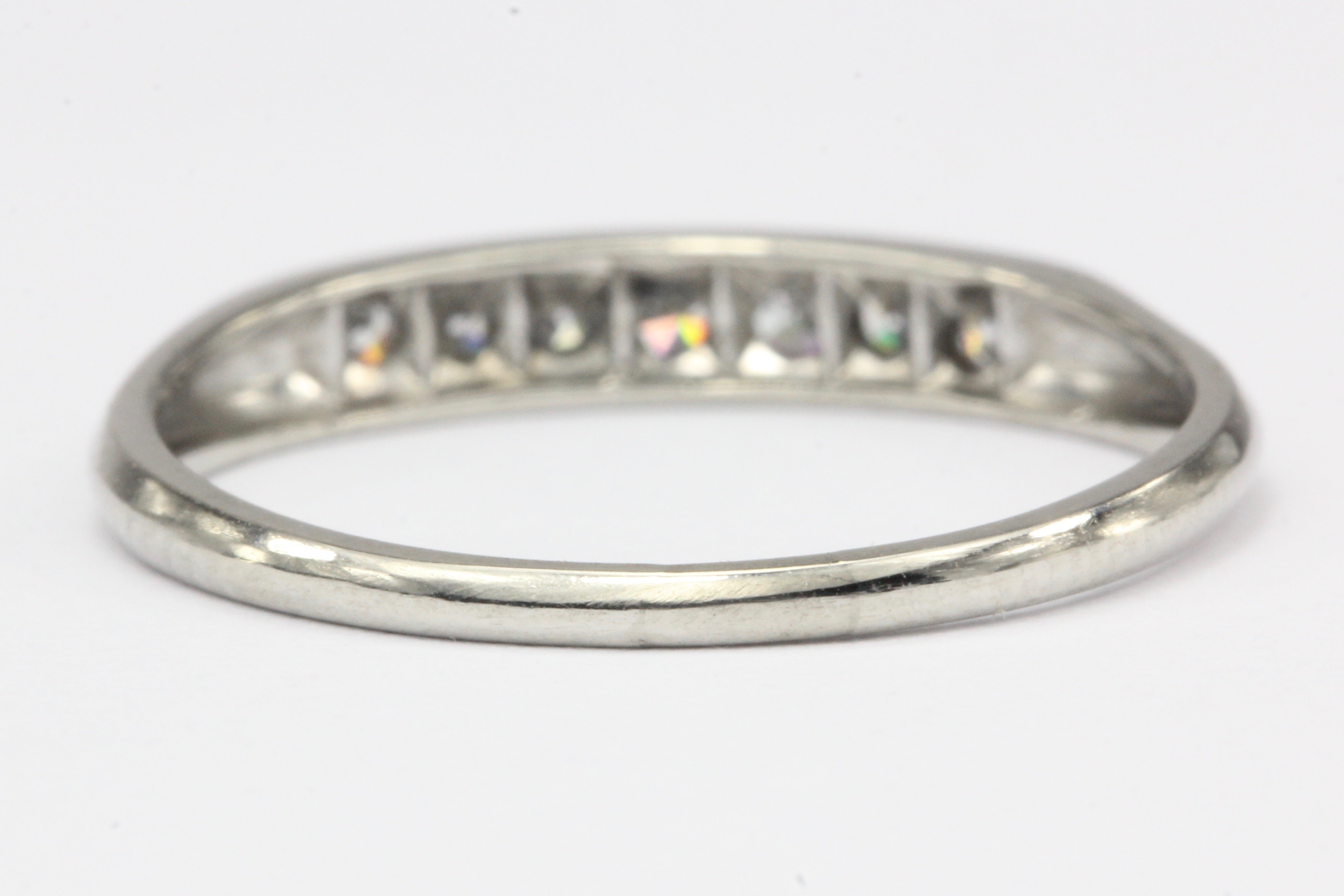 Art Deco Platinum .25 CTW Diamond Half Band Size 5.5 - Queen May