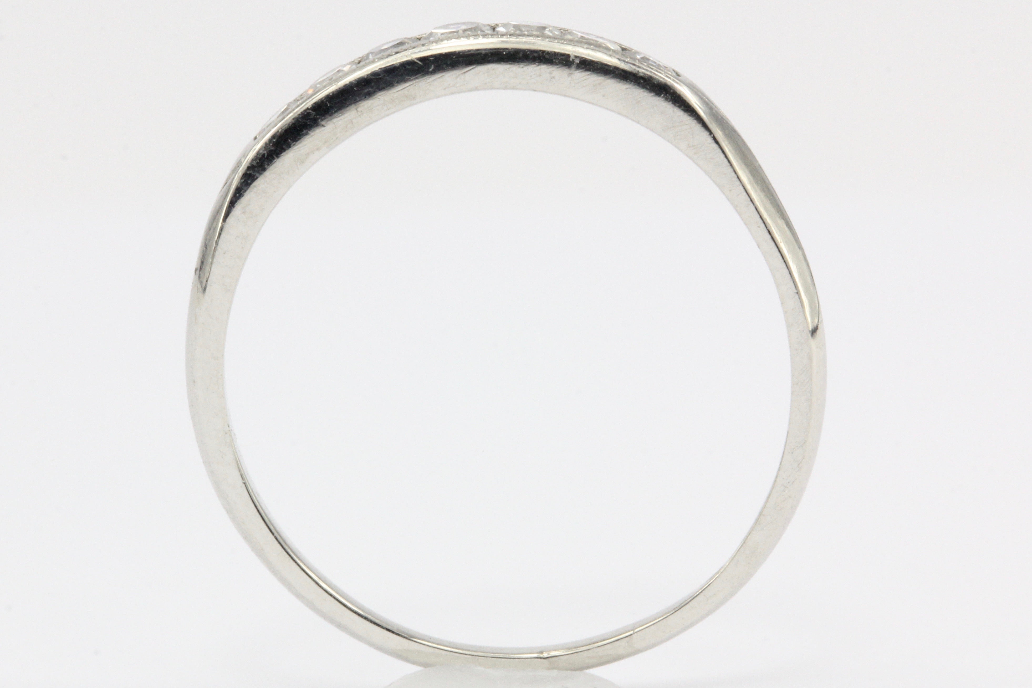 Art Deco Platinum .25 CTW Diamond Half Band Size 5.5 - Queen May