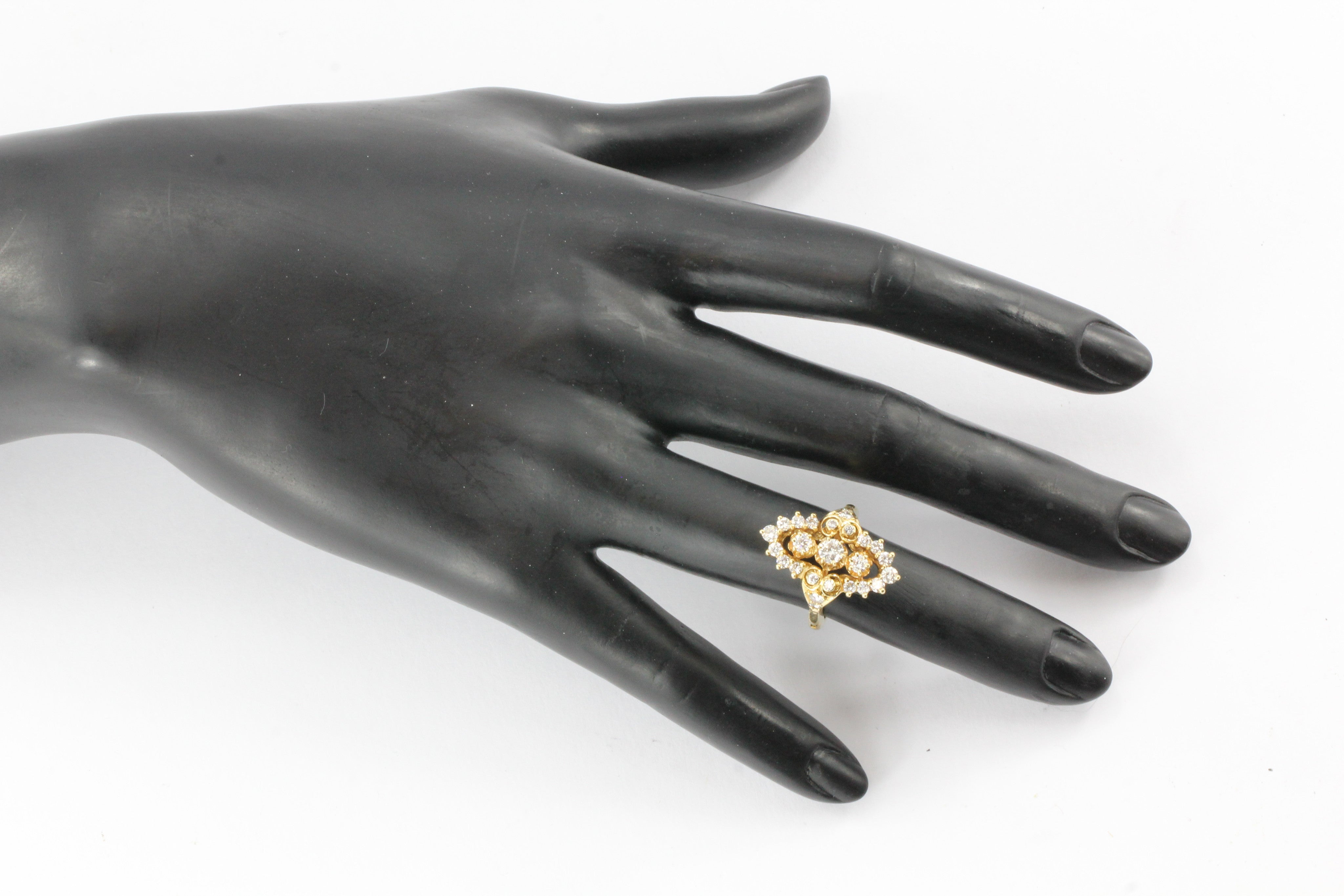 Victorian Revival 14K Gold Diamond Ring - Queen May
