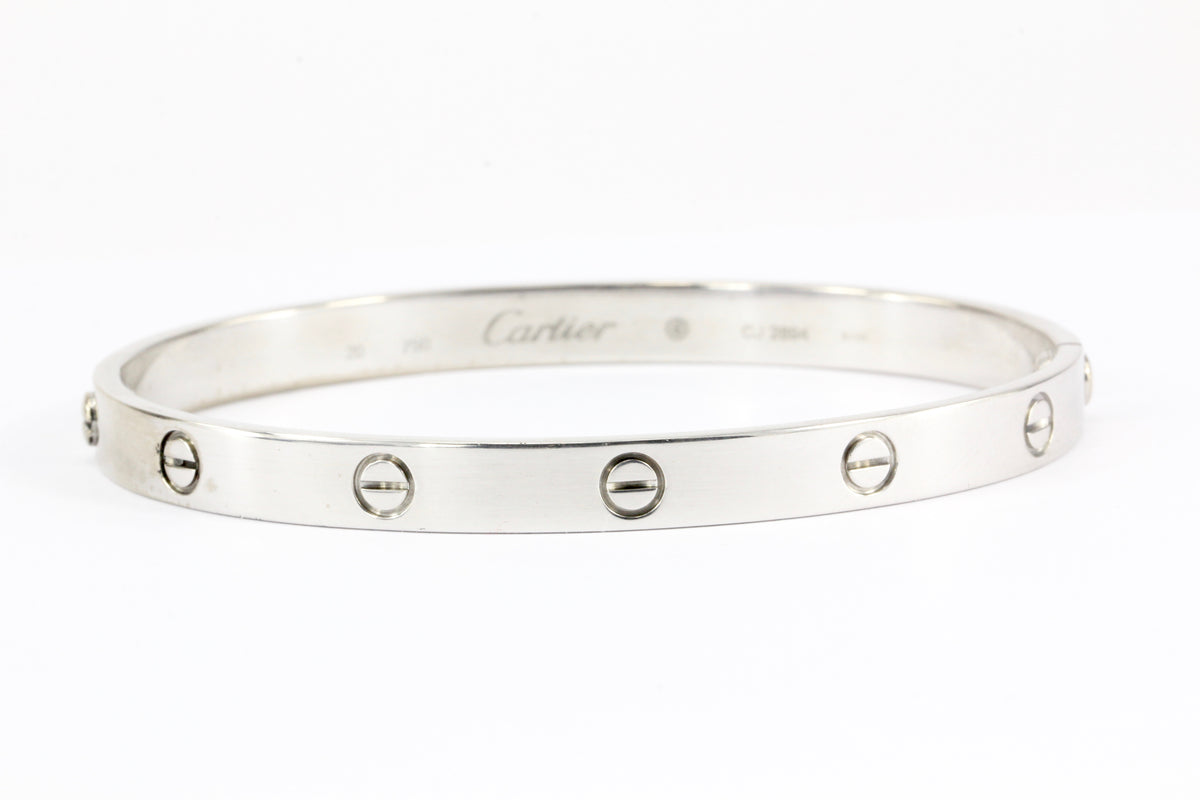 18K White Gold Cartier Love Bracelet Bangle - Queen May