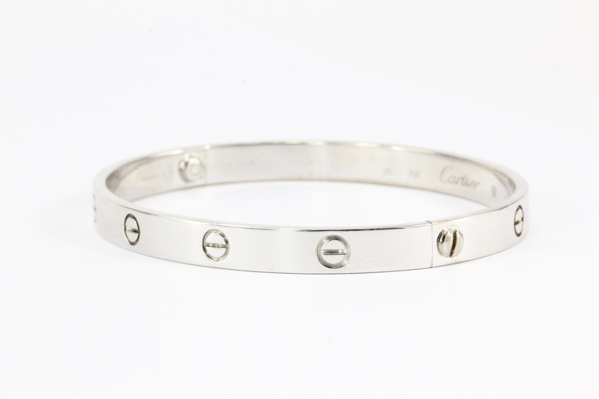 18K White Gold Cartier Love Bracelet Bangle - Queen May