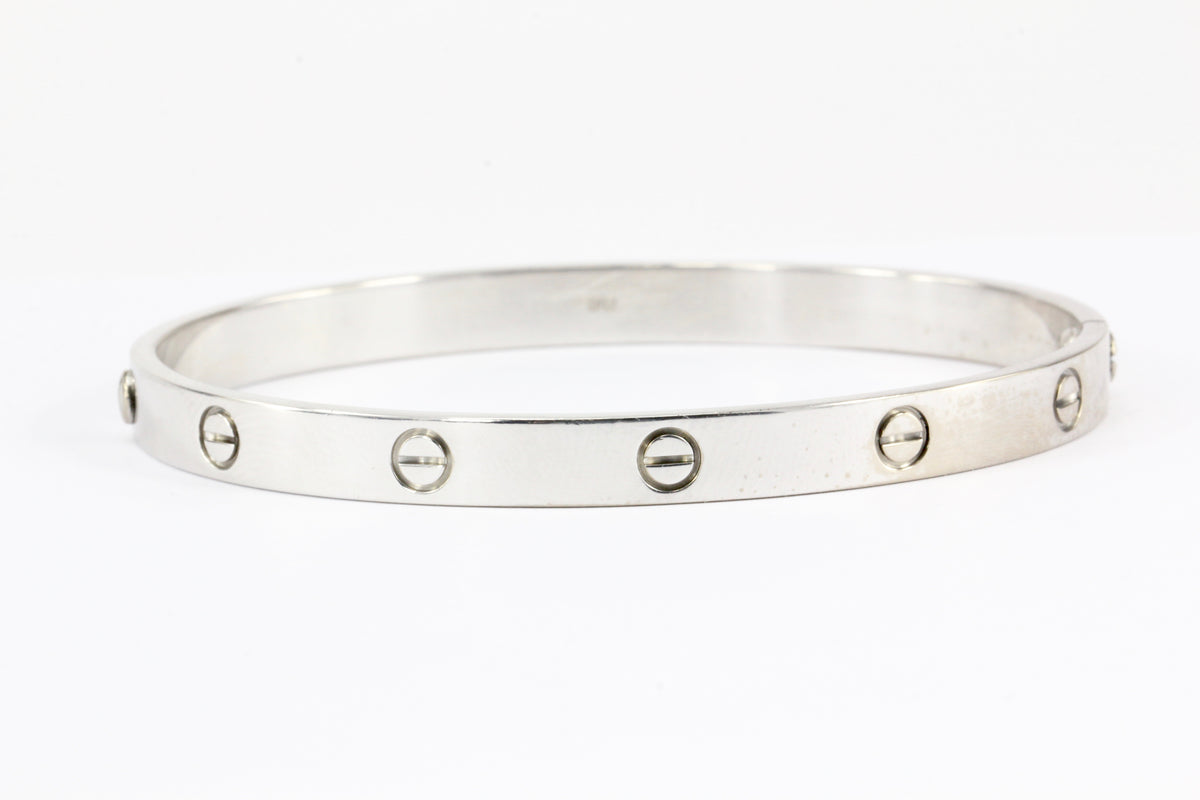 18K White Gold Cartier Love Bracelet Bangle - Queen May