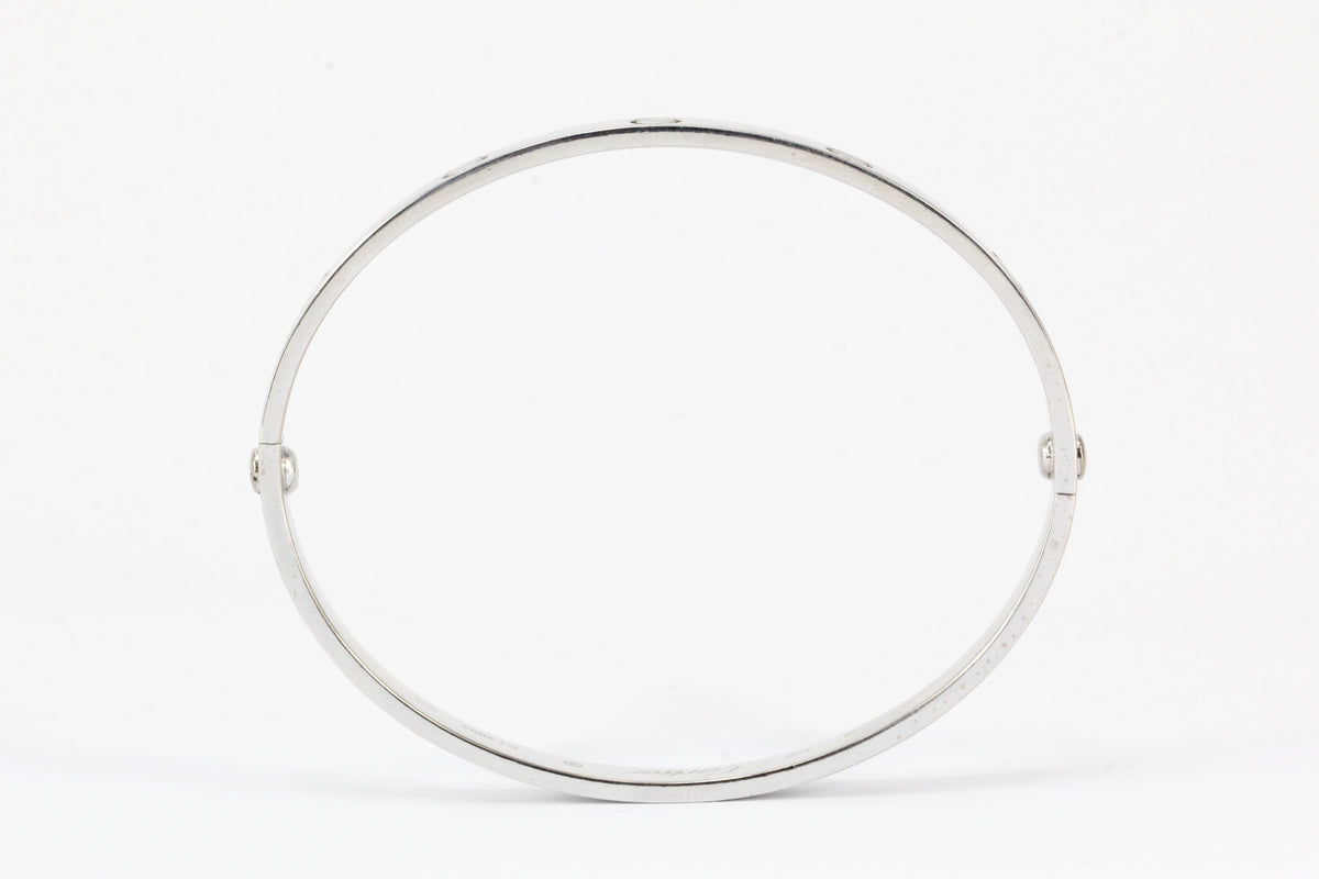 18K White Gold Cartier Love Bracelet Bangle - Queen May