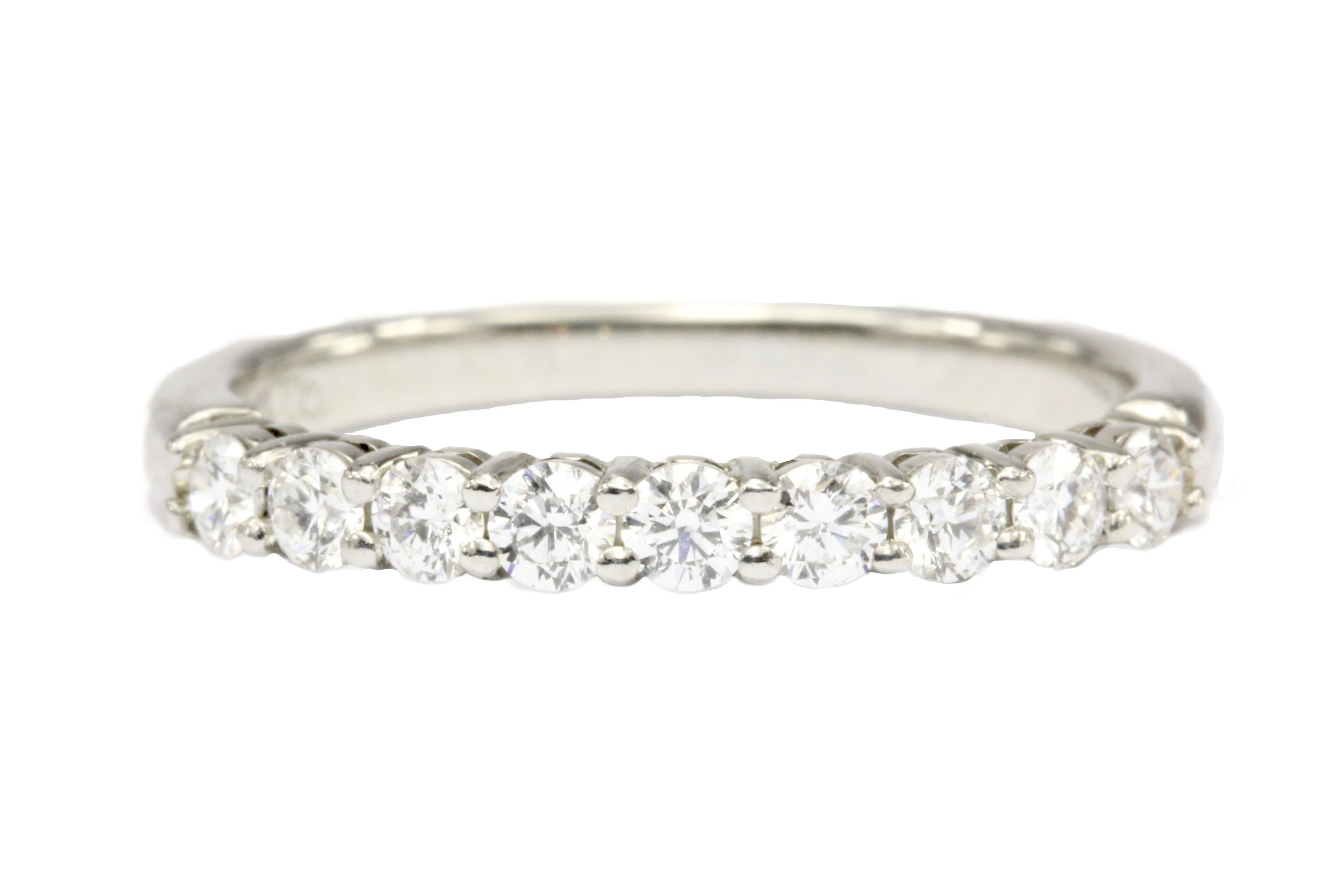Tiffany & Co Platinum Embrace Diamond Half Band Ring Size 4 - Queen May