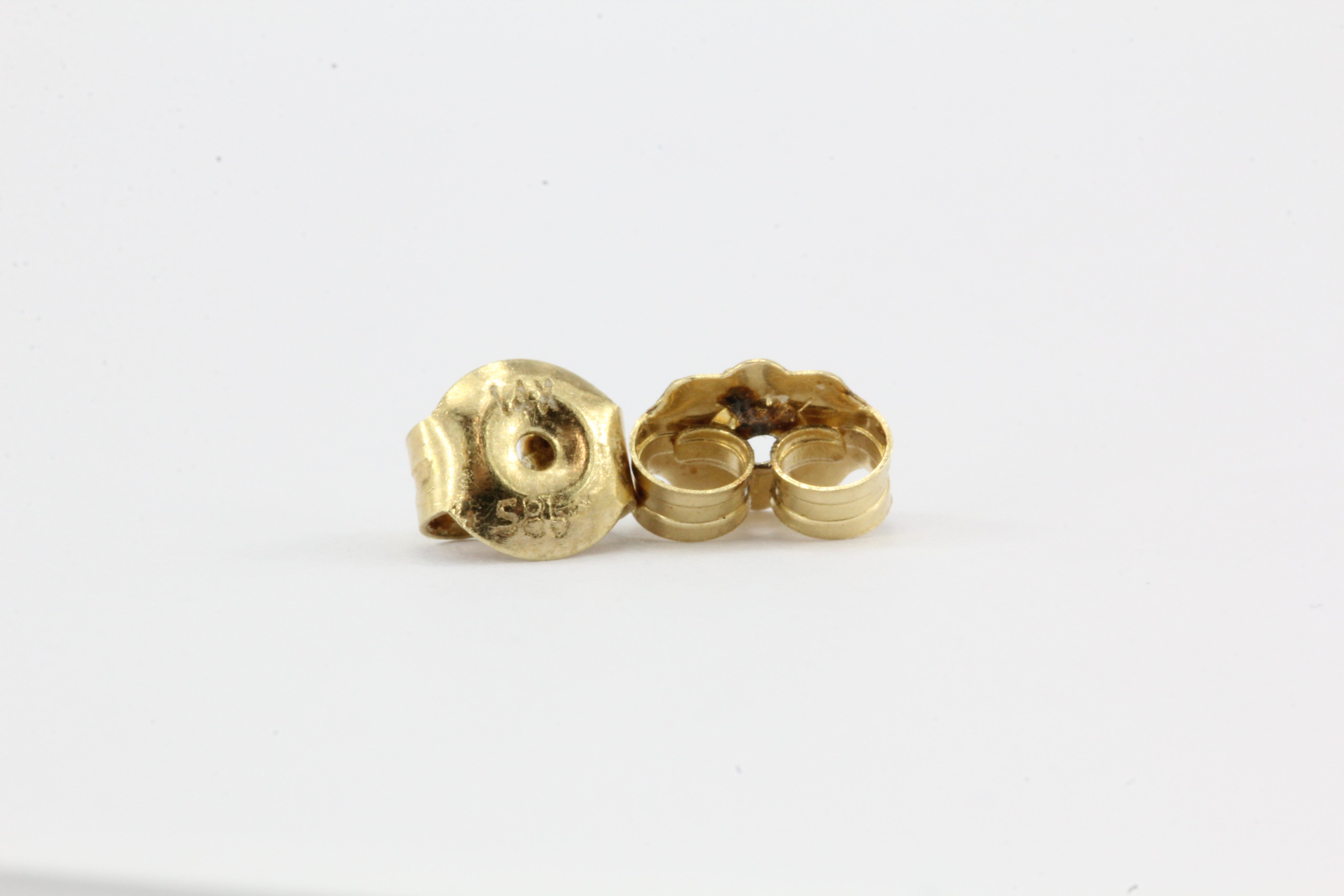 Vintage 14K Gold Roaring Lion w/ Diamond Eyes Earring Studs - Queen May