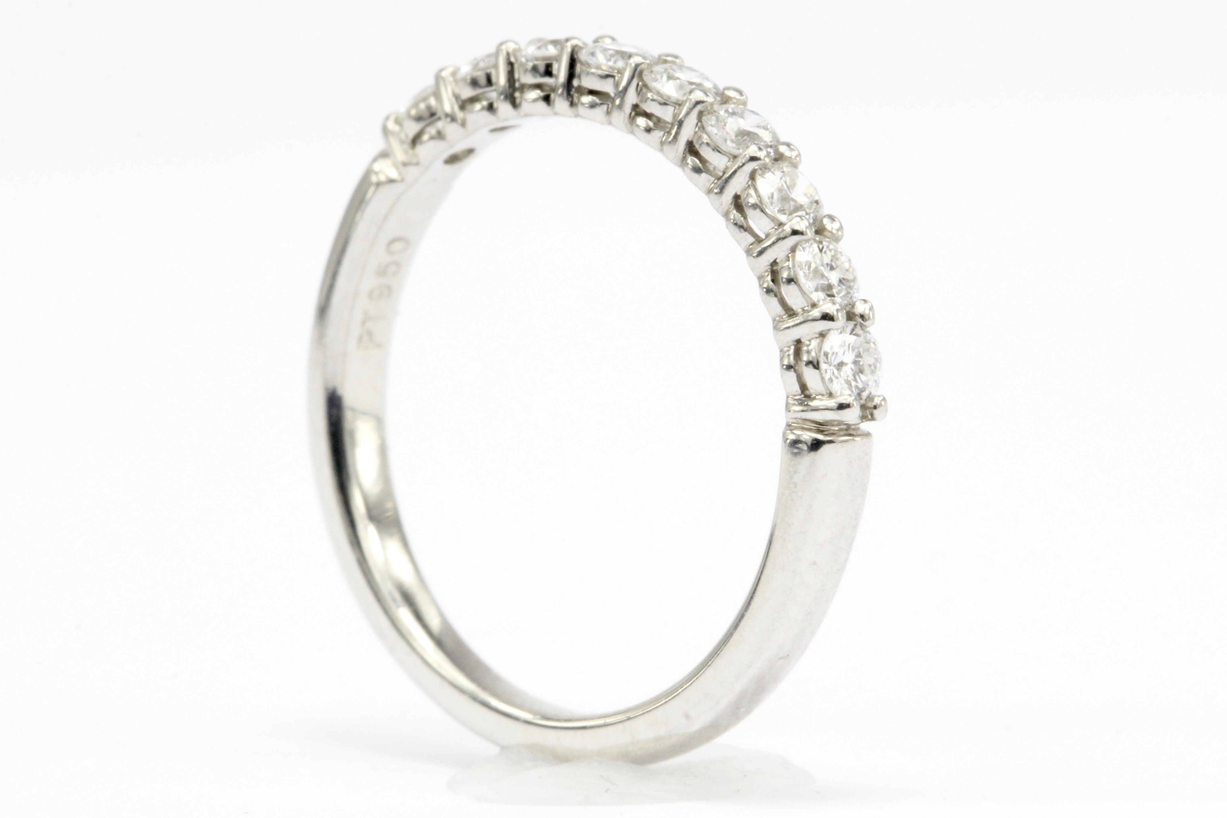 Tiffany & Co Platinum Embrace Diamond Half Band Ring Size 4 - Queen May