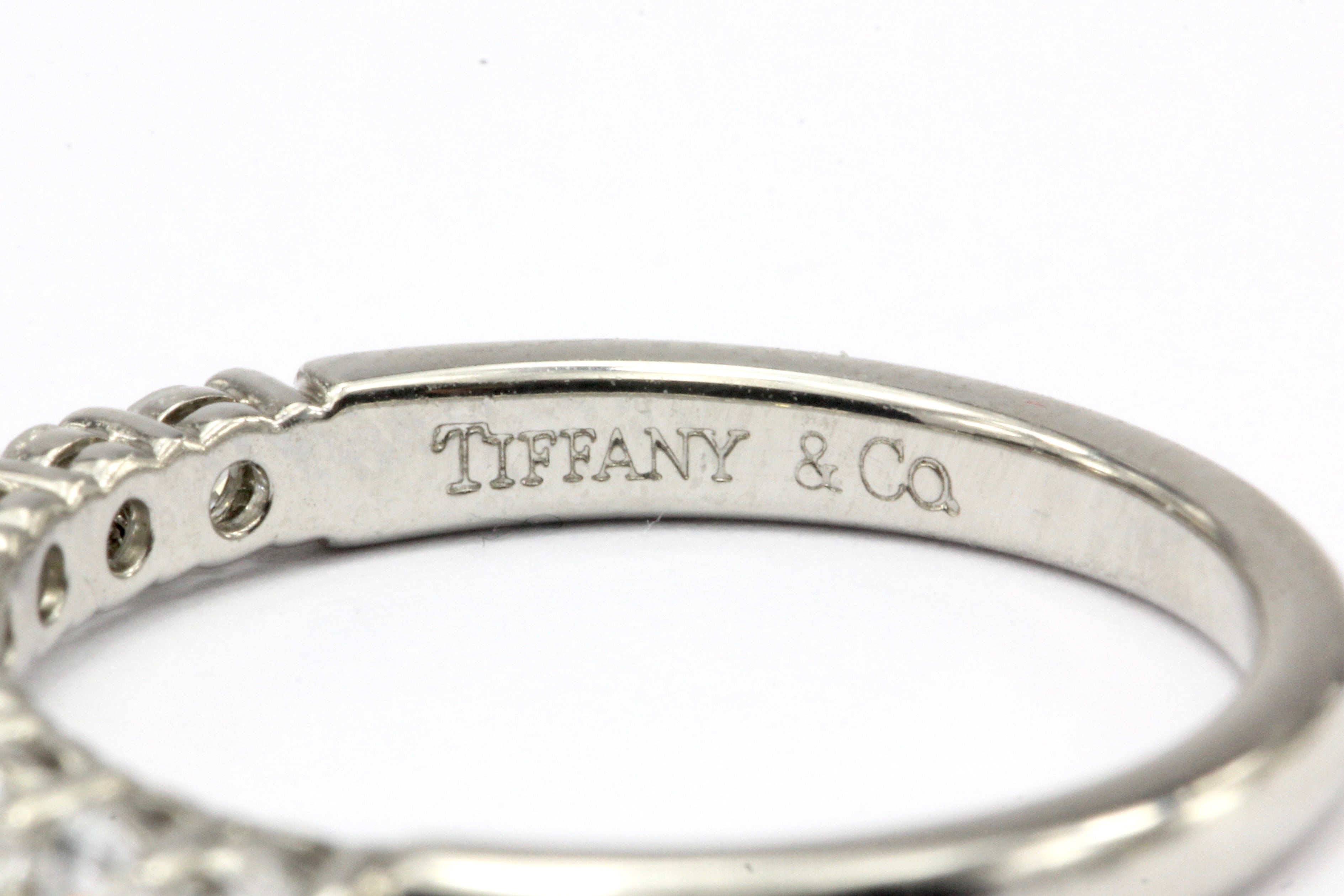 Tiffany & Co Platinum Embrace Diamond Half Band Ring Size 4 - Queen May