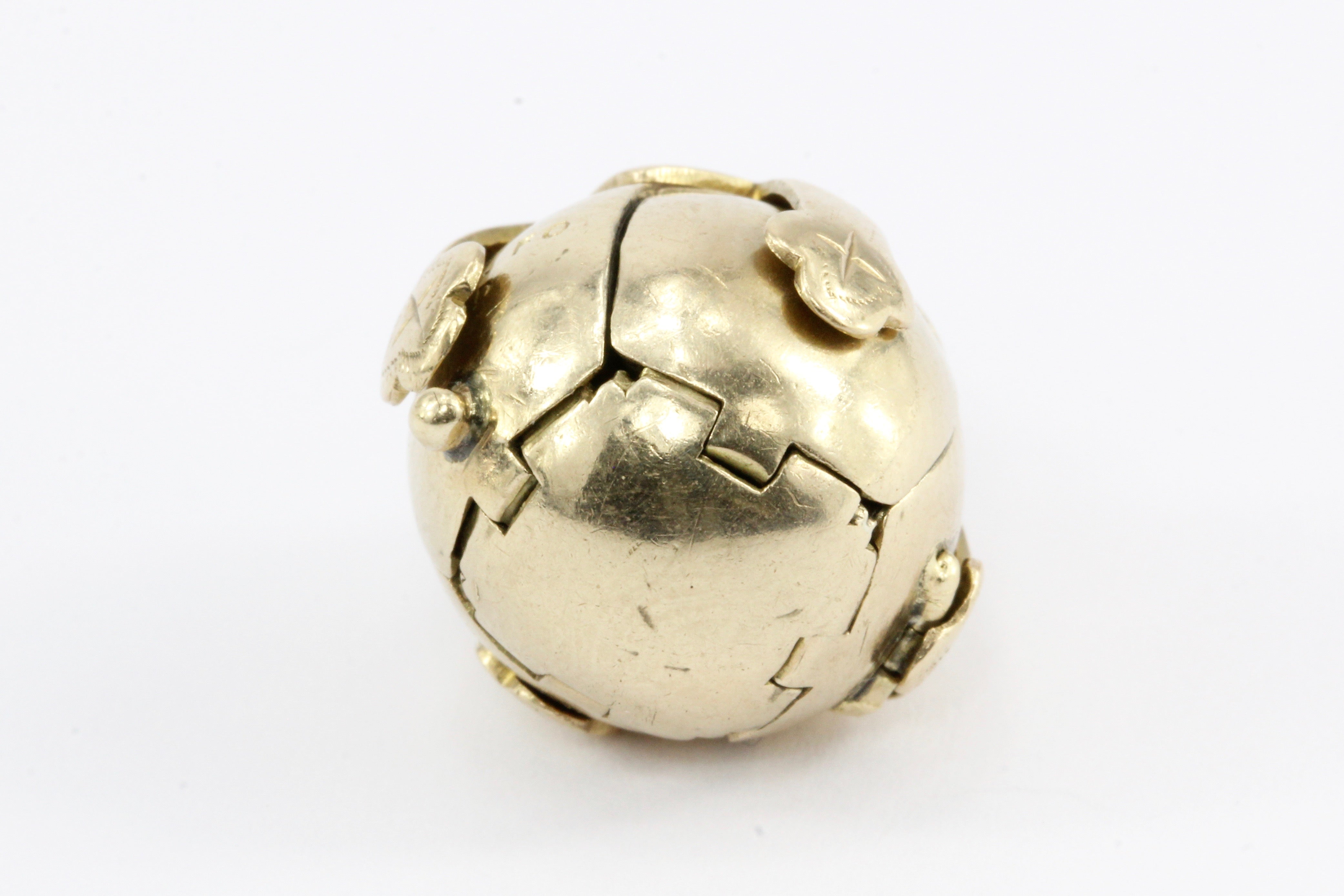 Victorian 9K Yellow Gold Masonic Orb Ball Pendant - Queen May