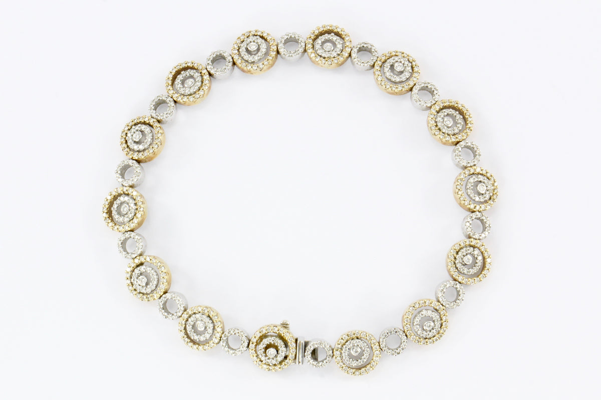 14K Yellow & White Gold Diamond Bracelet - Queen May