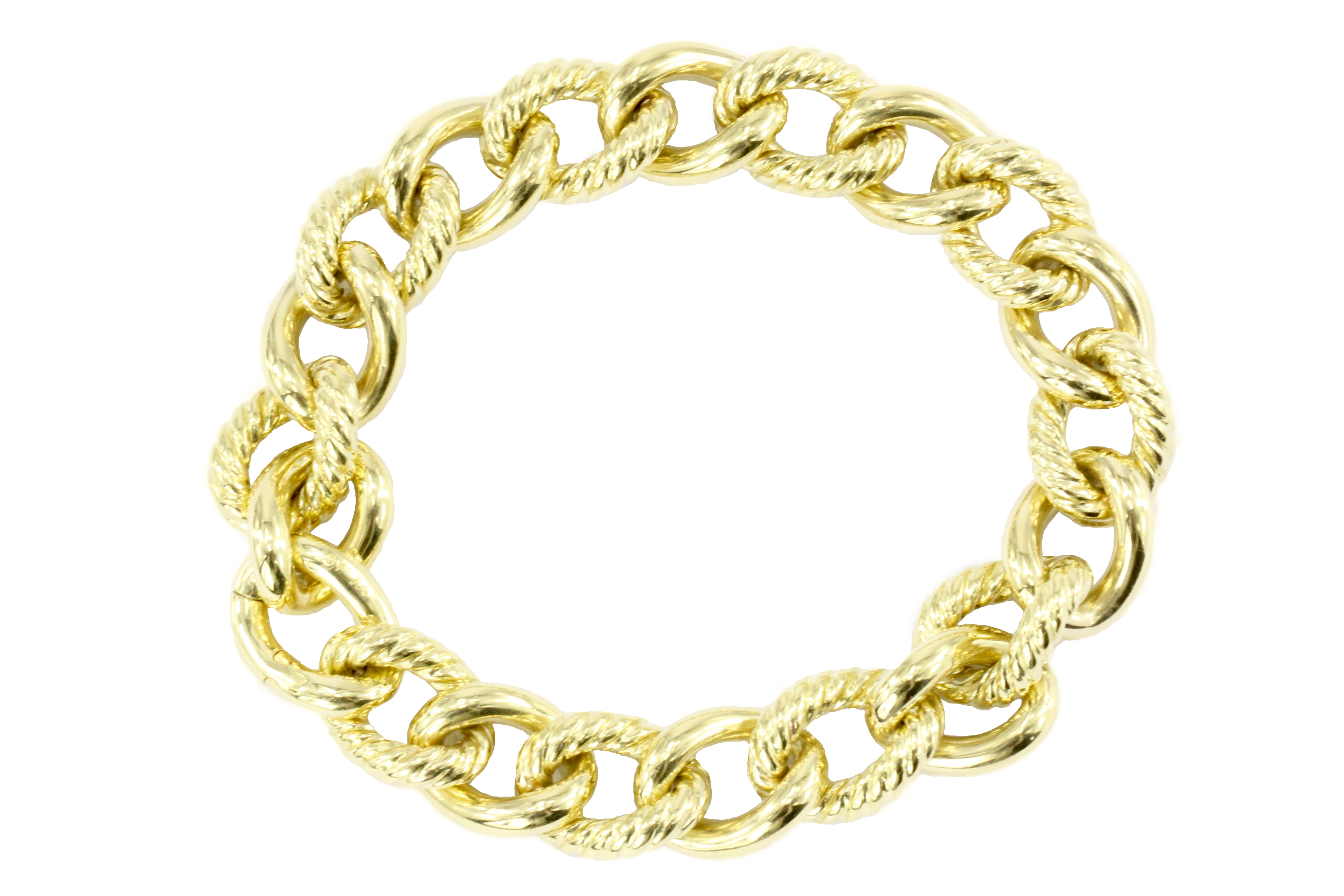 David Yurman 18K Yellow Gold Small Curb Chain Bracelet 7.5" - Queen May