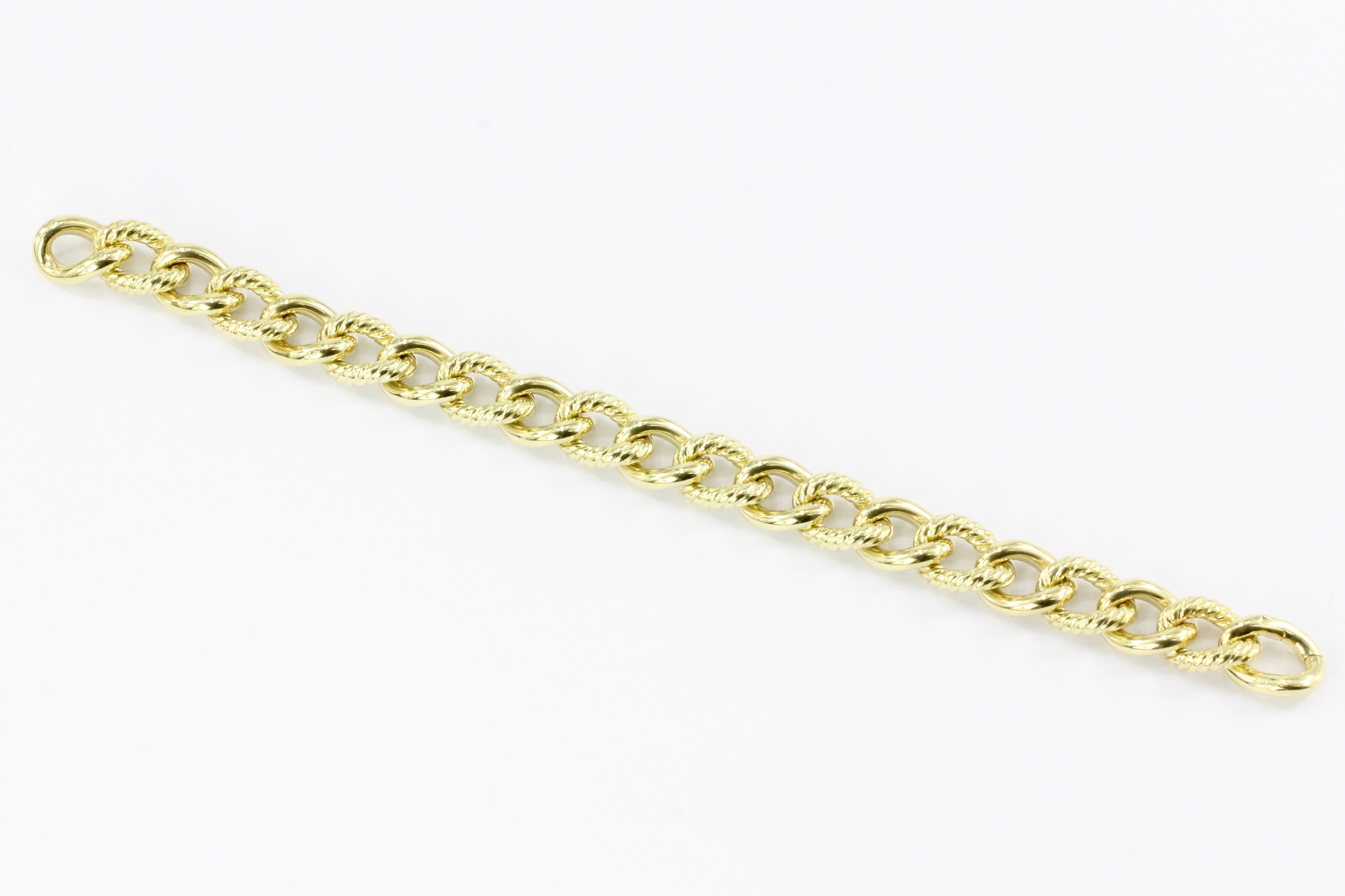 David Yurman 18K Yellow Gold Small Curb Chain Bracelet 7.5" - Queen May