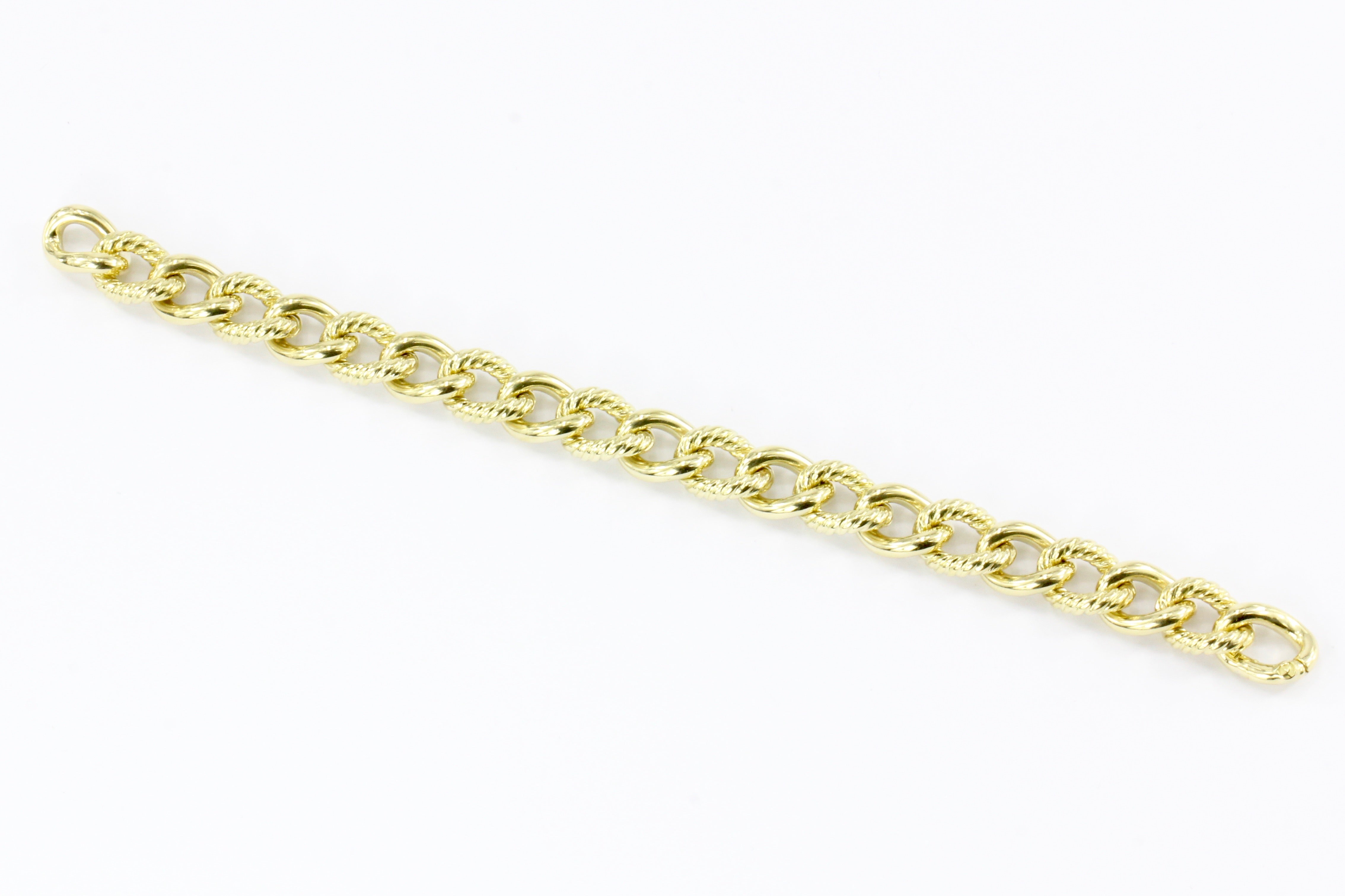 David Yurman 18K Yellow Gold Small Curb Chain Bracelet 7.5" - Queen May