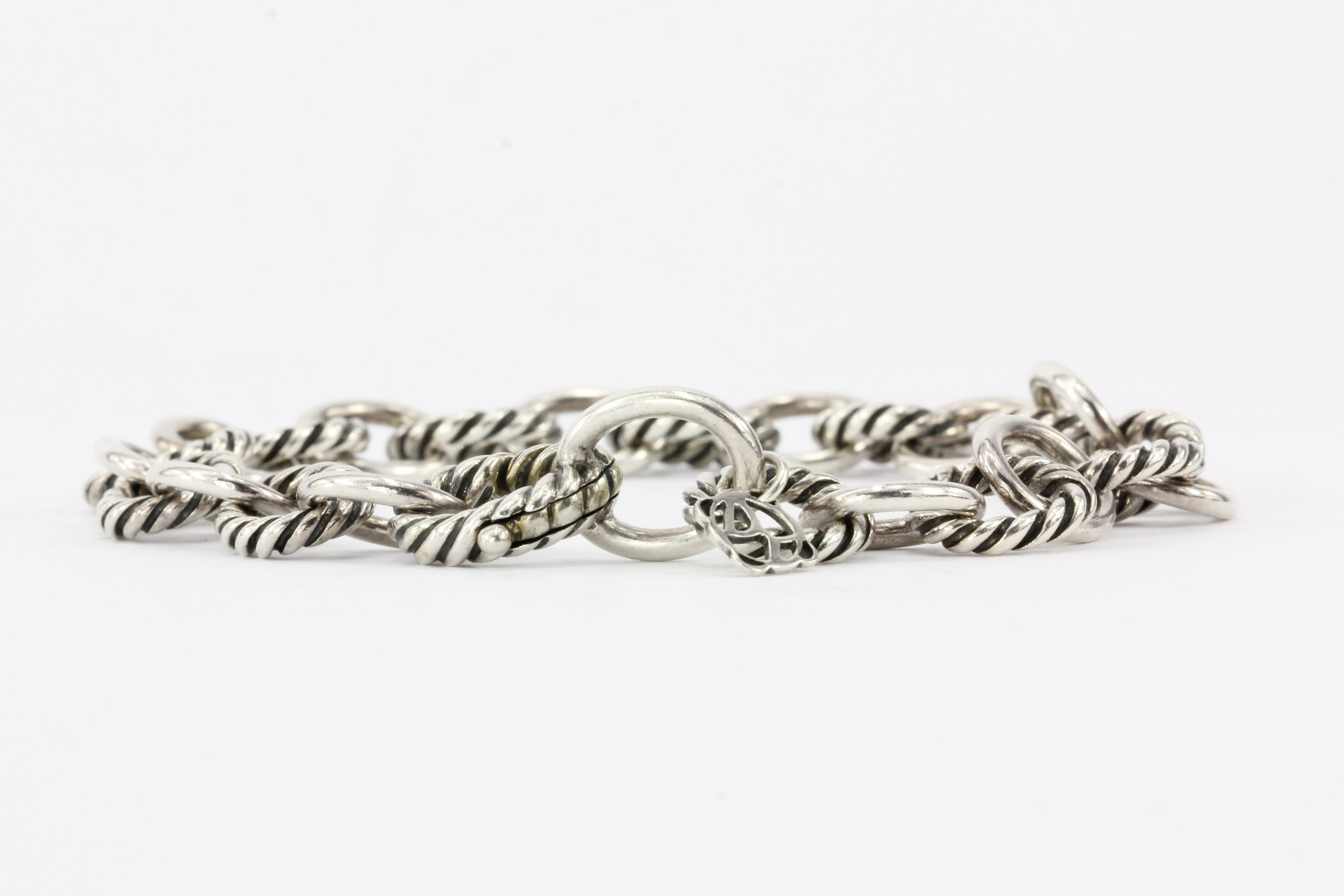 David Yurman Sterling Silver Large Oval Link Bracelet - Queen May