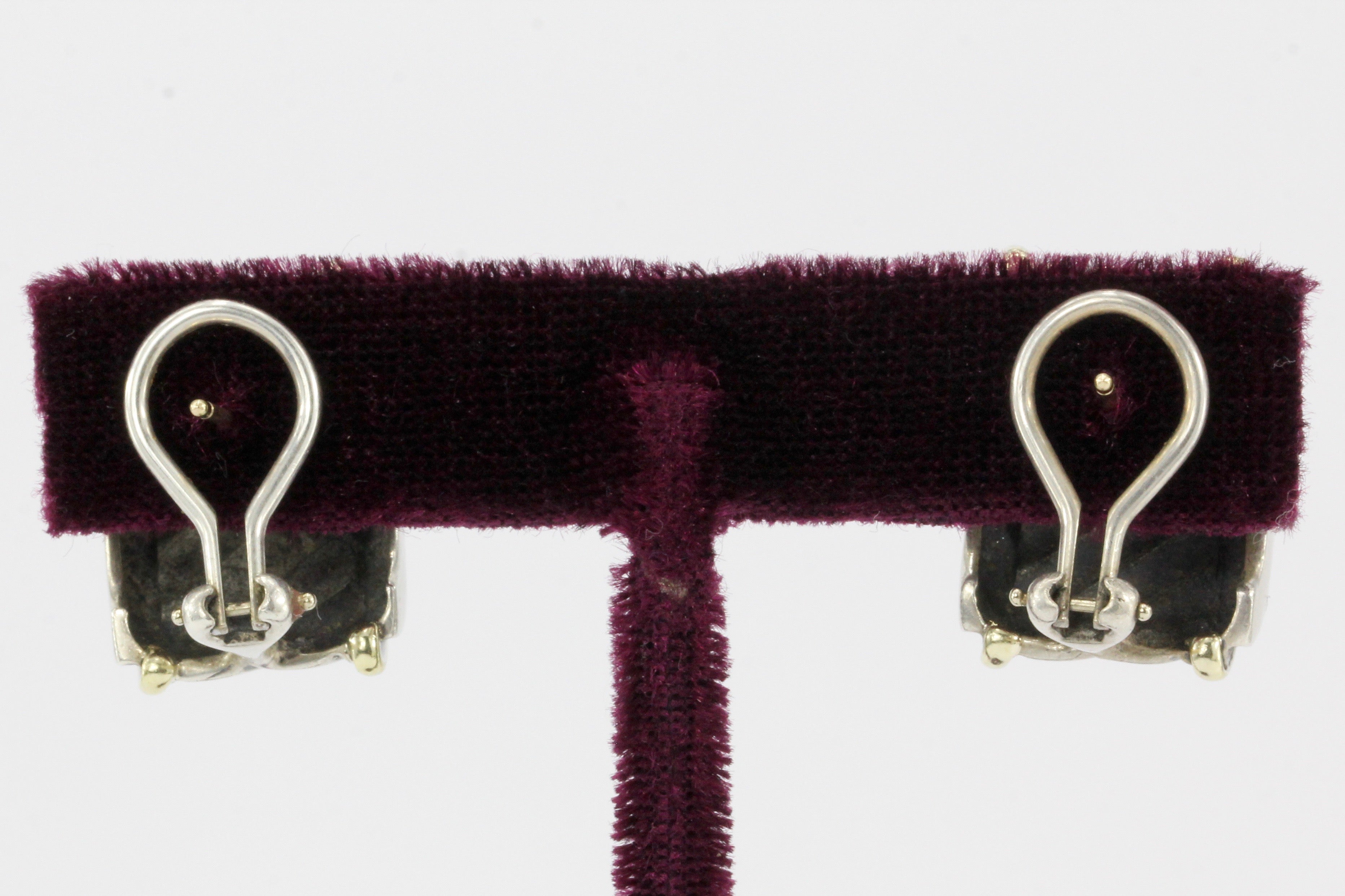 David Yurman Cable Classics Cigar Band Earrings Sterling Silver and 14K - Queen May