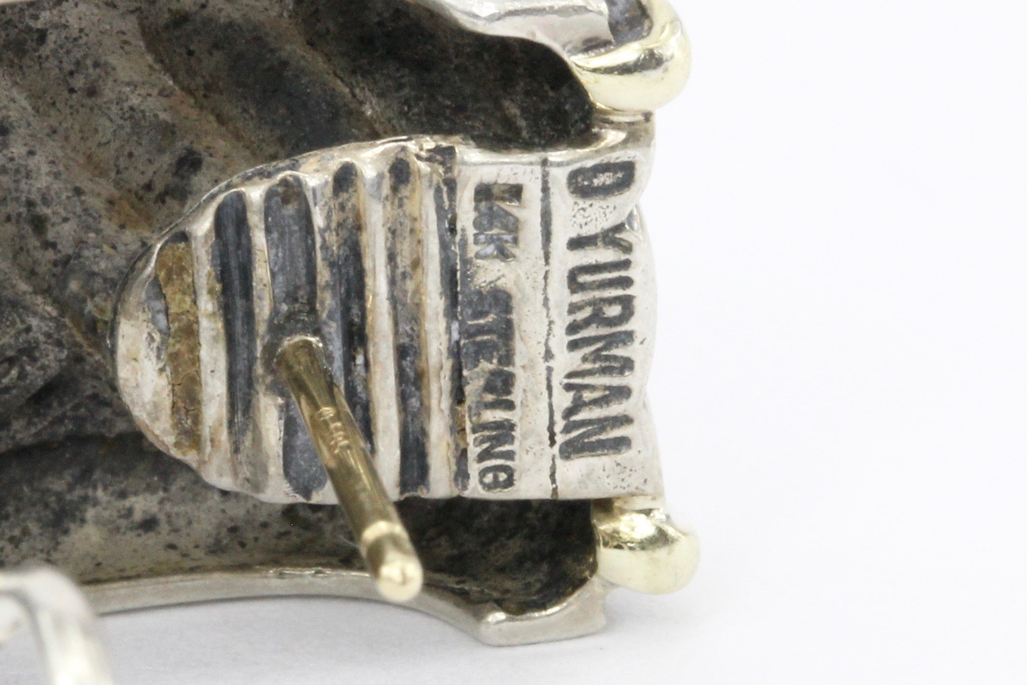 David Yurman Cable Classics Cigar Band Earrings Sterling Silver and 14K - Queen May