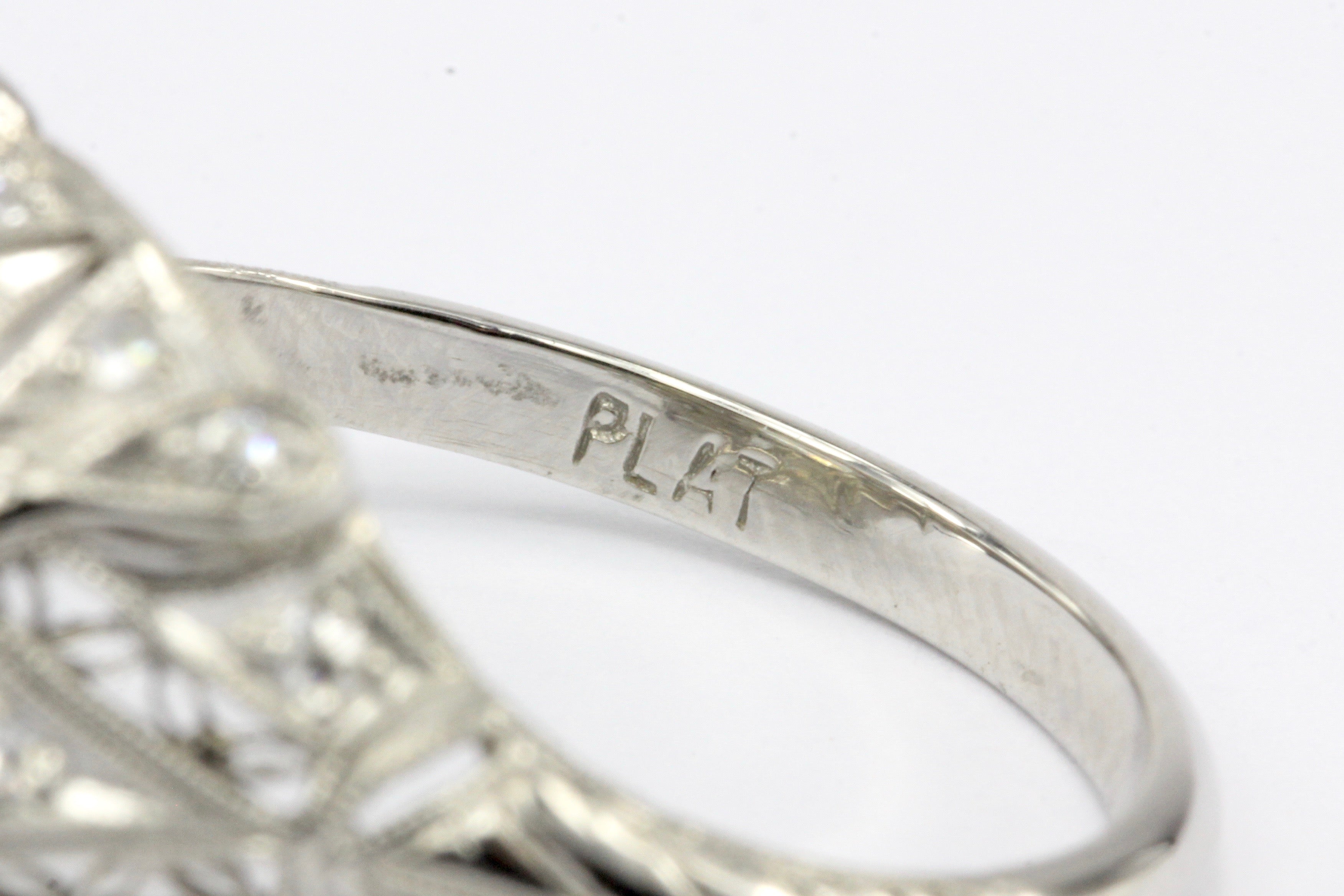 Art Deco Platinum 1.63 Ct Old European Cut EGL Certified Diamond Engagement Ring - Queen May