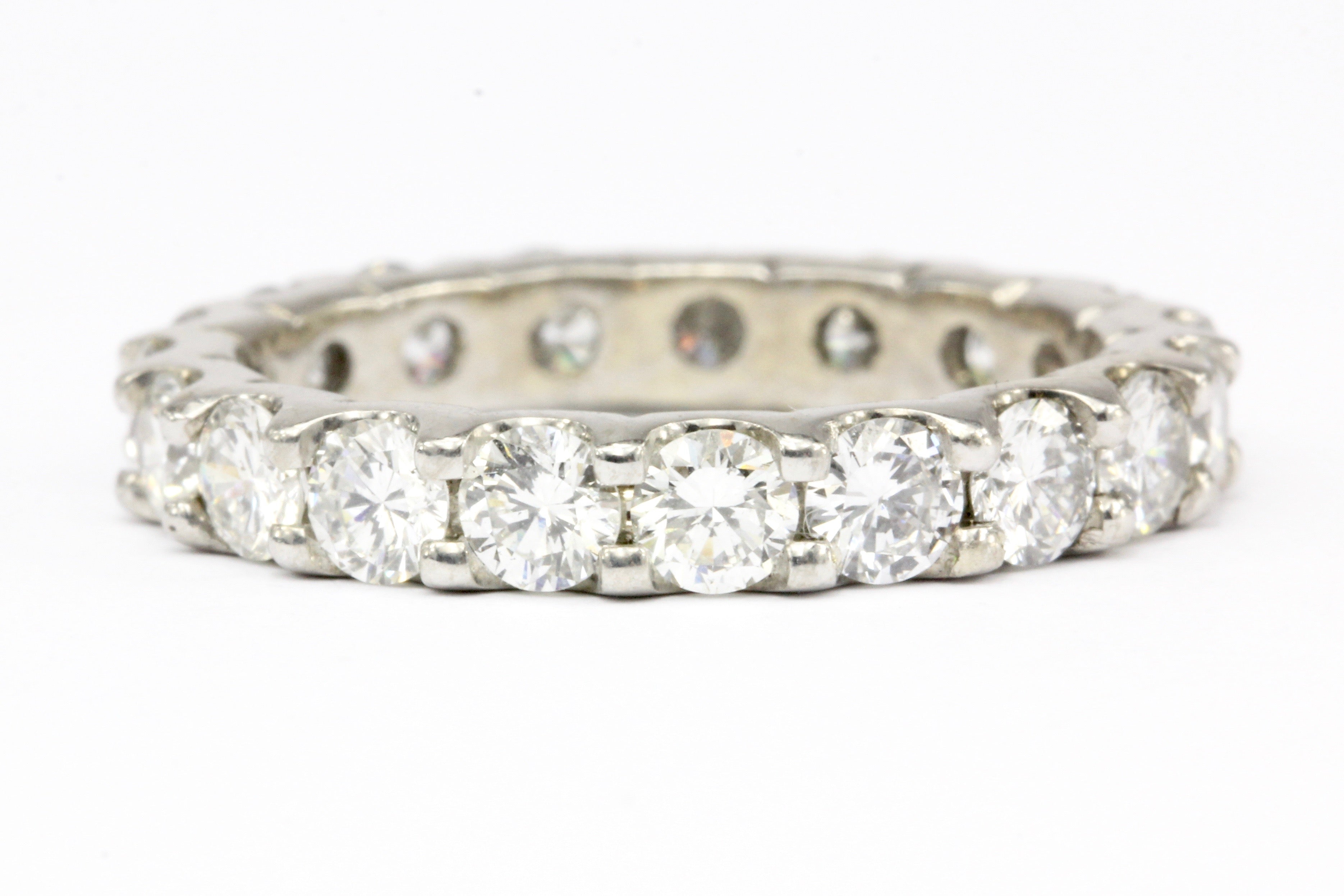 14K White Gold 2.5 CTW Diamond Eternity Band Size 7.5 - Queen May