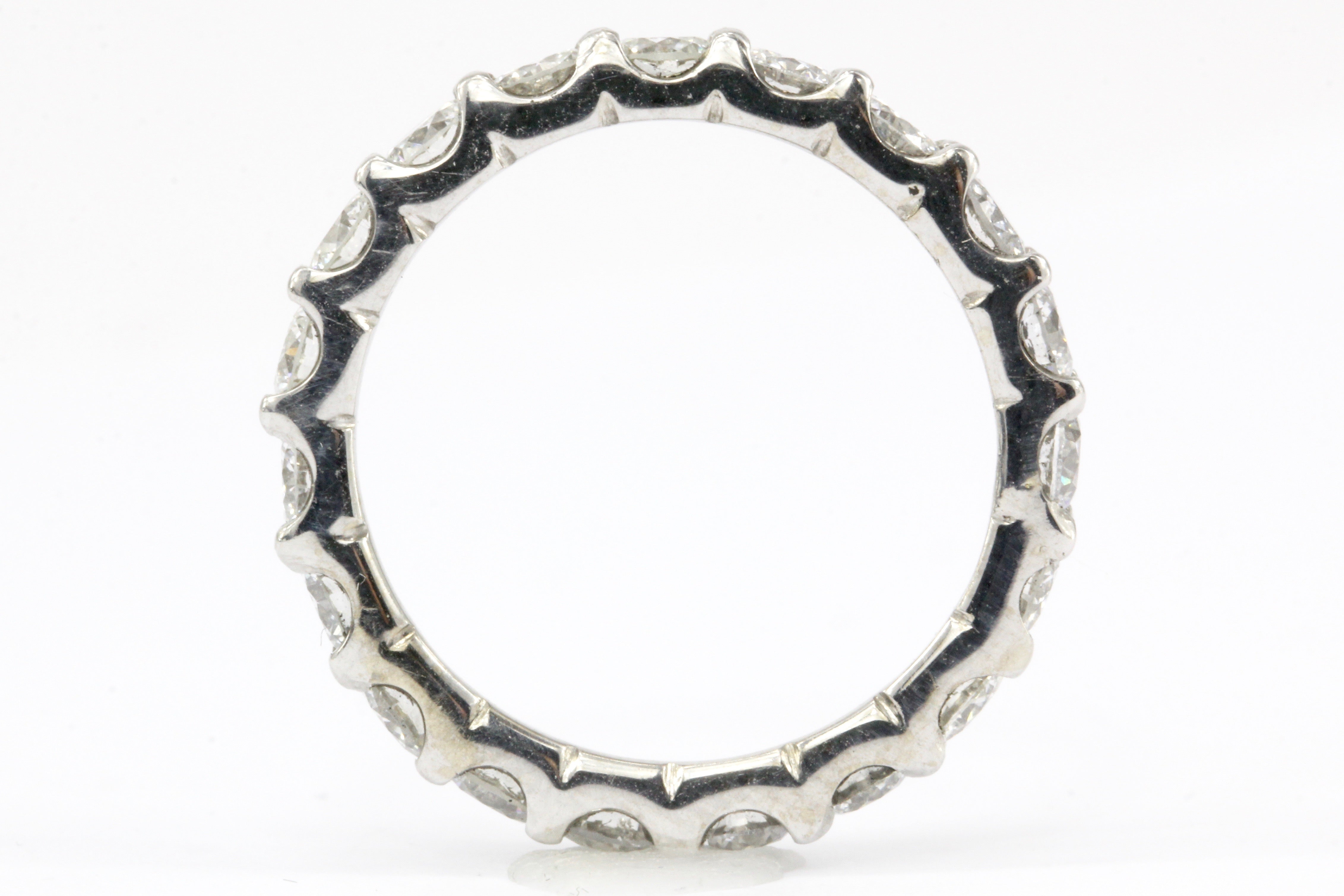 14K White Gold 2.5 CTW Diamond Eternity Band Size 7.5 - Queen May