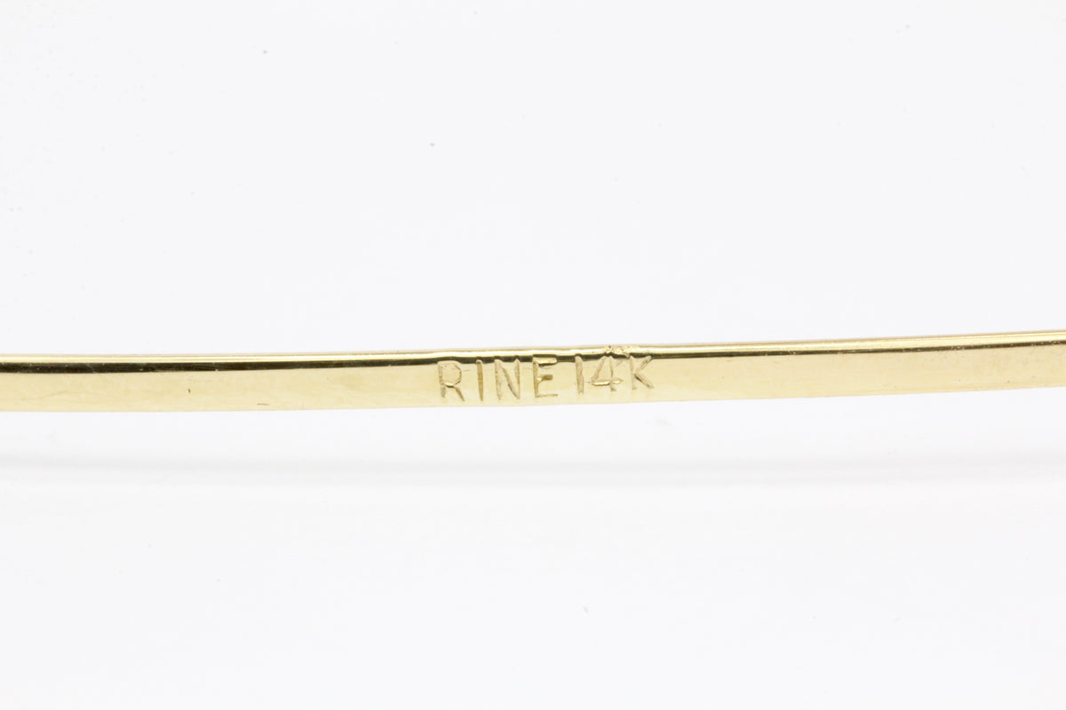 14K Yellow Gold 3.2mm Pearl Bangle Bracelet - Queen May