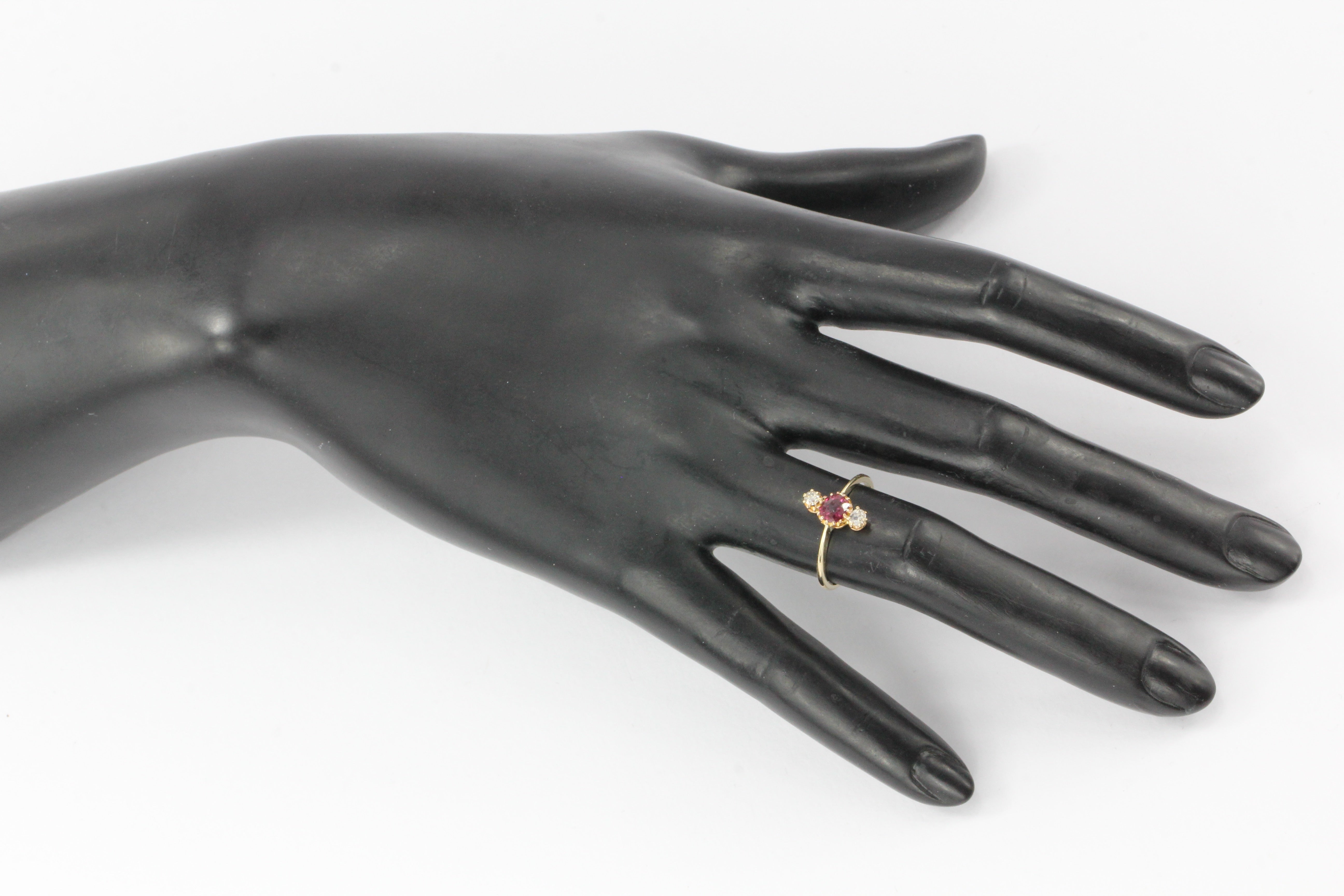 Victorian 18K Natural Ruby and Old Mine Cut Diamond Ring Conversion Size 7 - Queen May