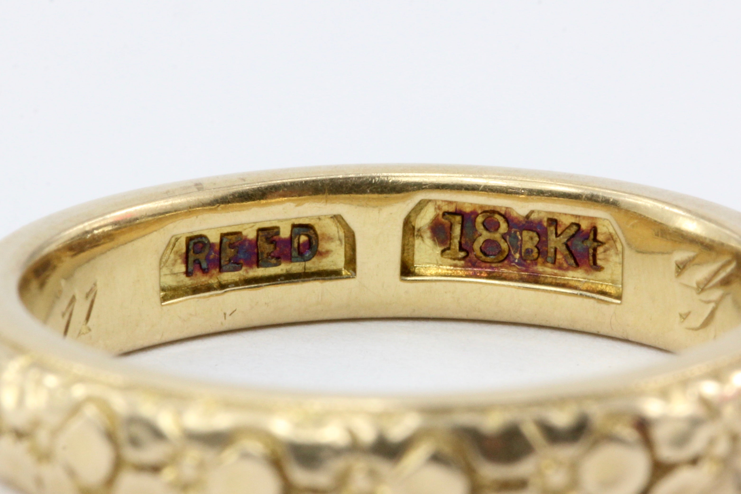 Victorian August 29, 1911 REED 18K Yellow Gold Wedding Band - Queen May