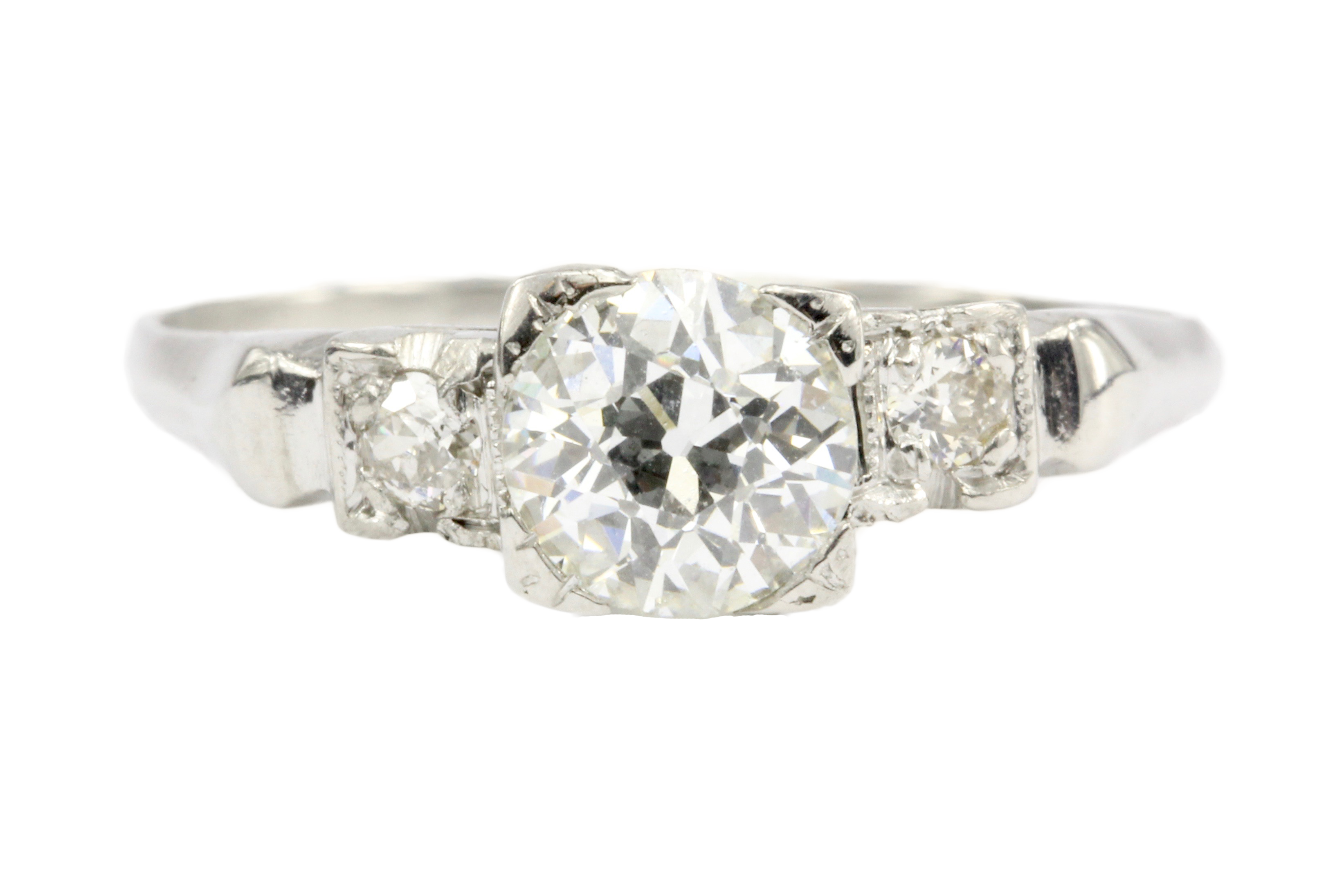 Art Deco Platinum Old European Cut Diamond Engagement Ring c.1930's - Queen May